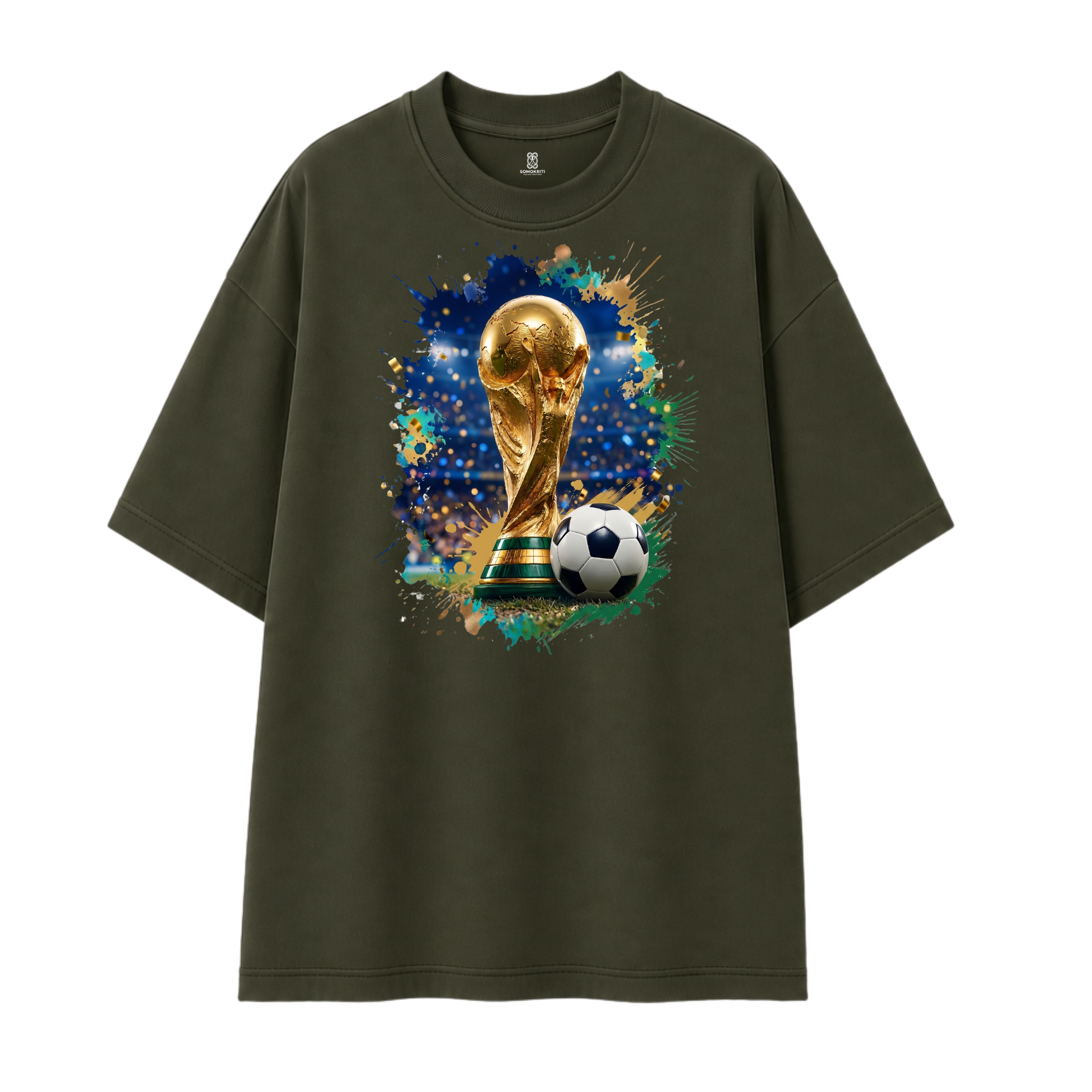 Somokriti Premium Cotton Printed T-Shirt - Cup Fever | Half Sleeve, Round Neck | Unisex