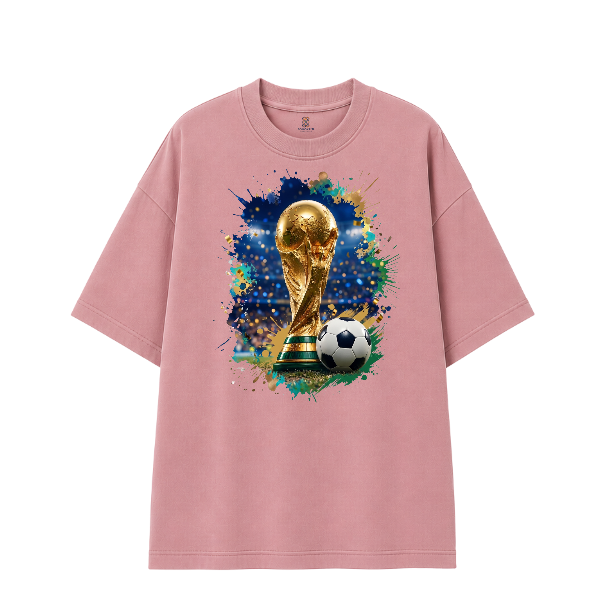 Somokriti Premium Cotton Printed T-Shirt - Cup Fever | Half Sleeve, Round Neck | Unisex