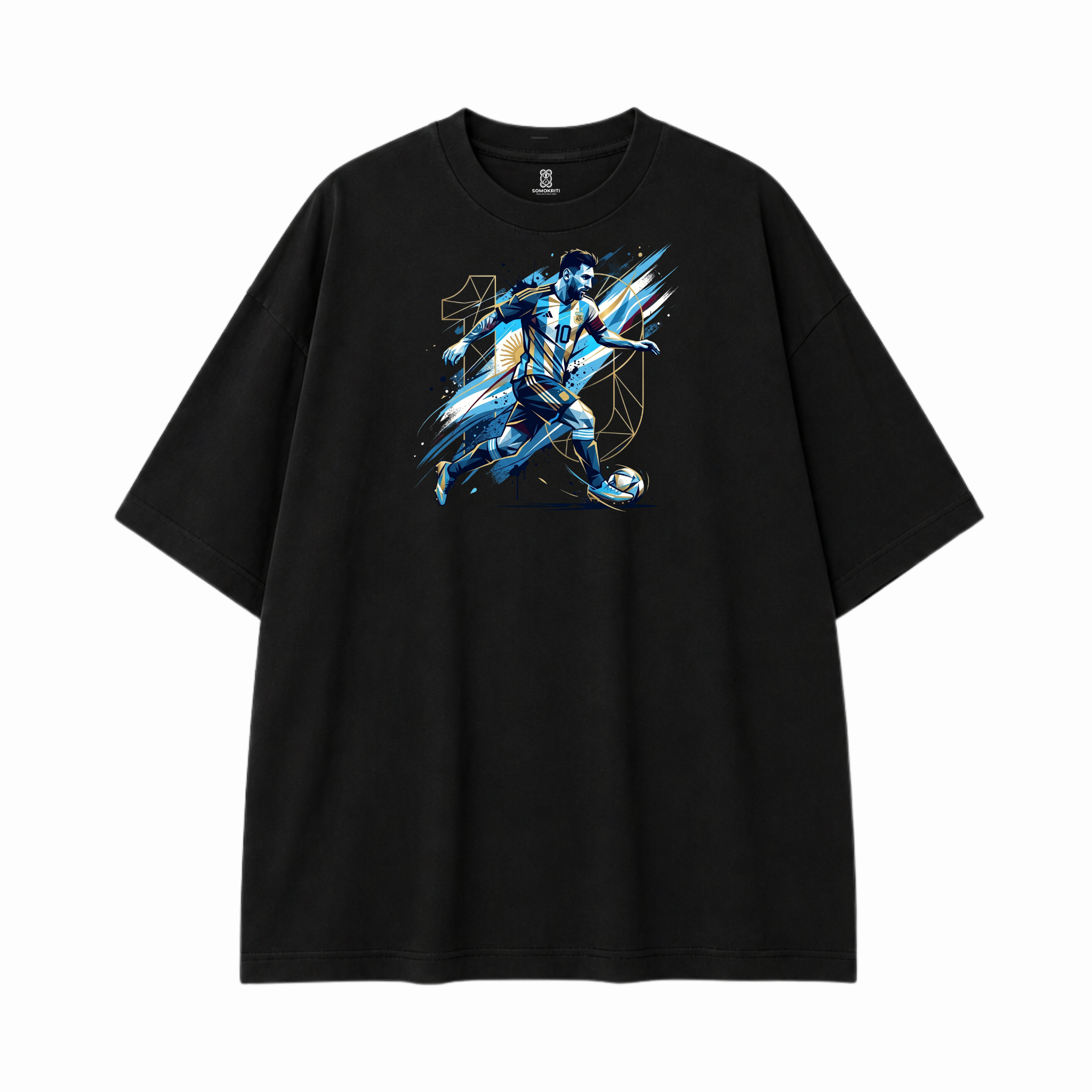 Somokriti Premium Cotton Printed T-Shirt - The G.O.A.T. | Half Sleeve, Round Neck | Unisex