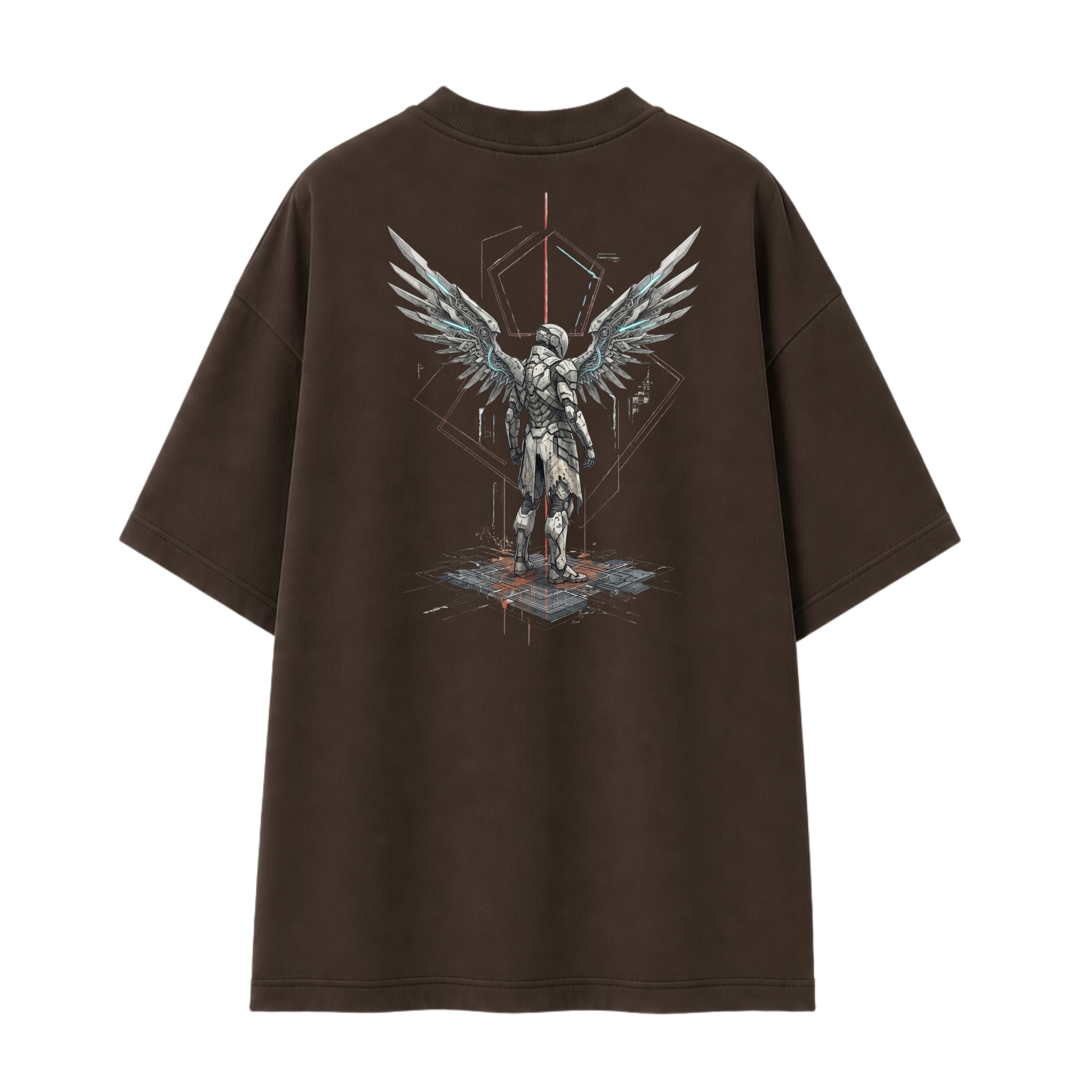 Somokriti Premium Cotton Printed T-Shirt - Ascended Guardian | Oversized Fit, Half Sleeve, Round Neck | Unisex