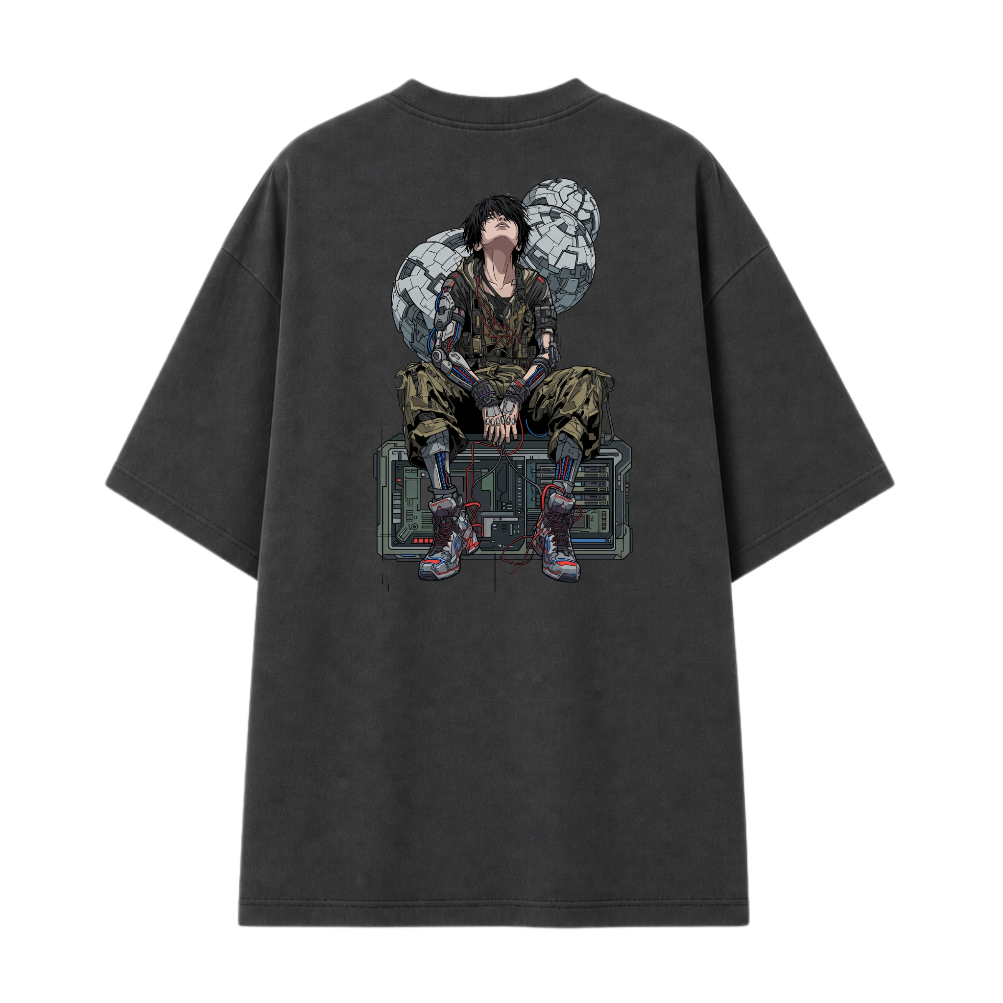 Somokriti Premium Cotton Printed T-Shirt - Cyber Nomad | Oversized Fit, Half Sleeve, Round Neck | Unisex