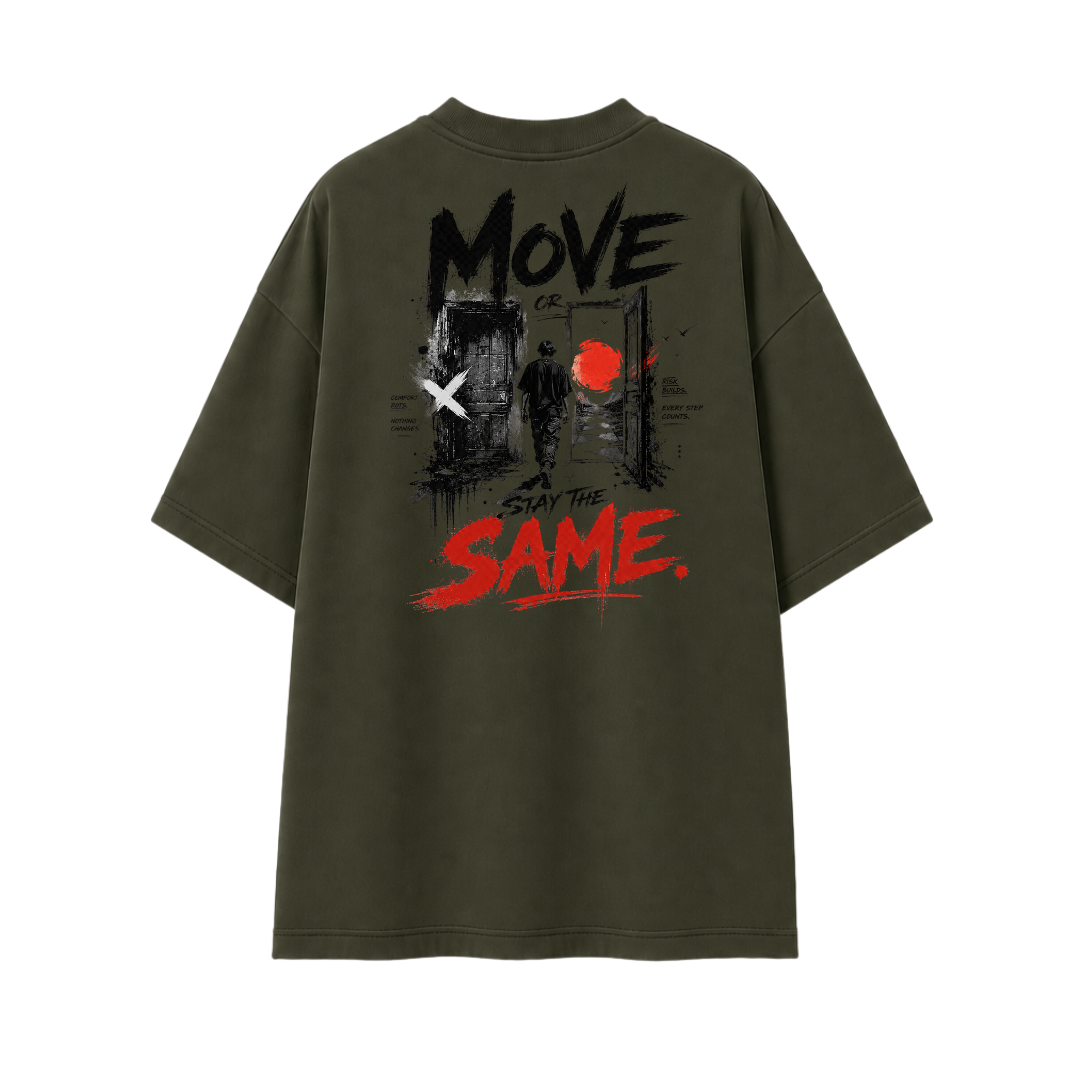 Somokriti Premium Cotton Printed T-Shirt - Forward Motion | Oversized Fit, Half Sleeve, Round Neck | Unisex
