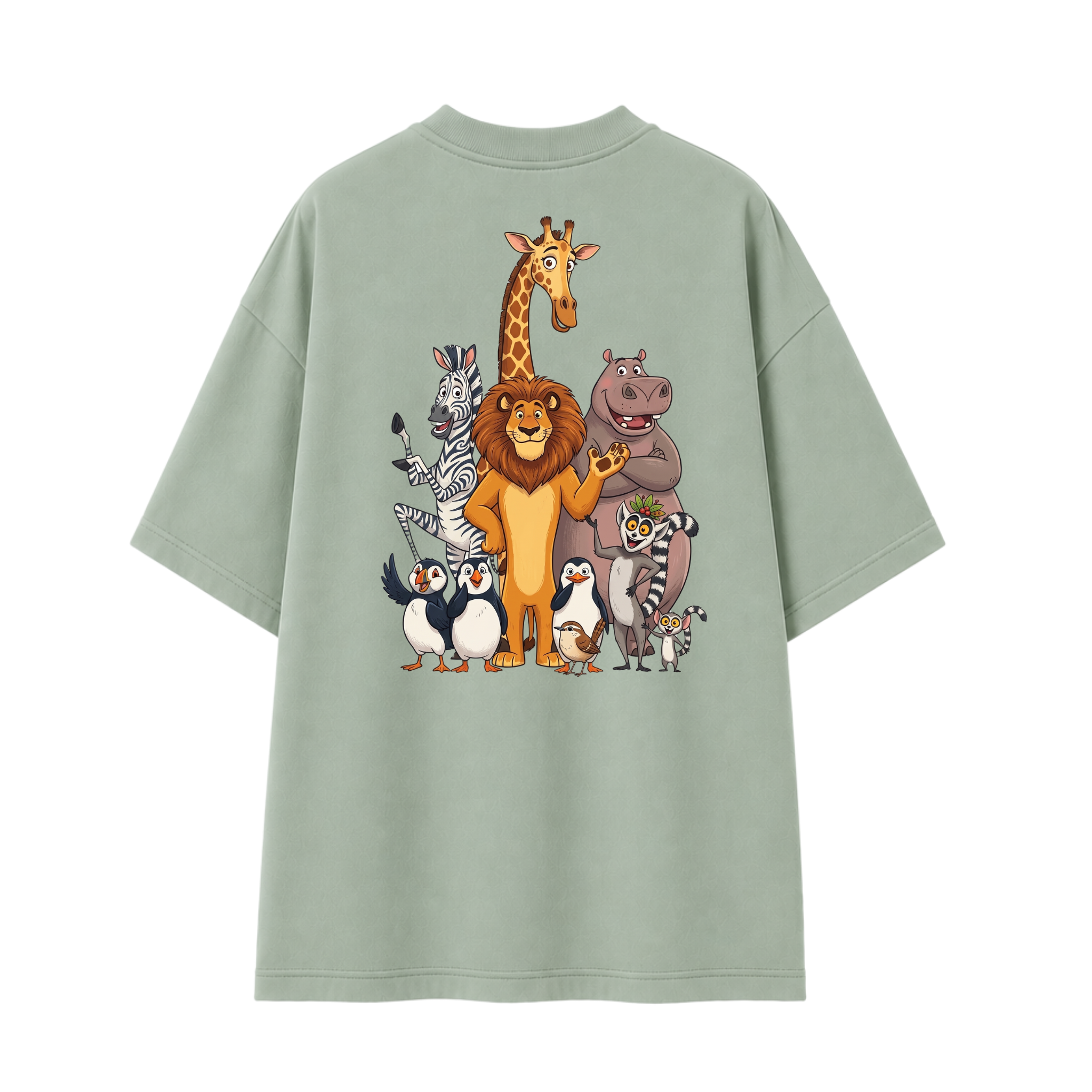 Somokriti Premium Cotton Printed T-Shirt - Madagascar Crew | Oversized Fit, Half Sleeve, Round Neck | Unisex