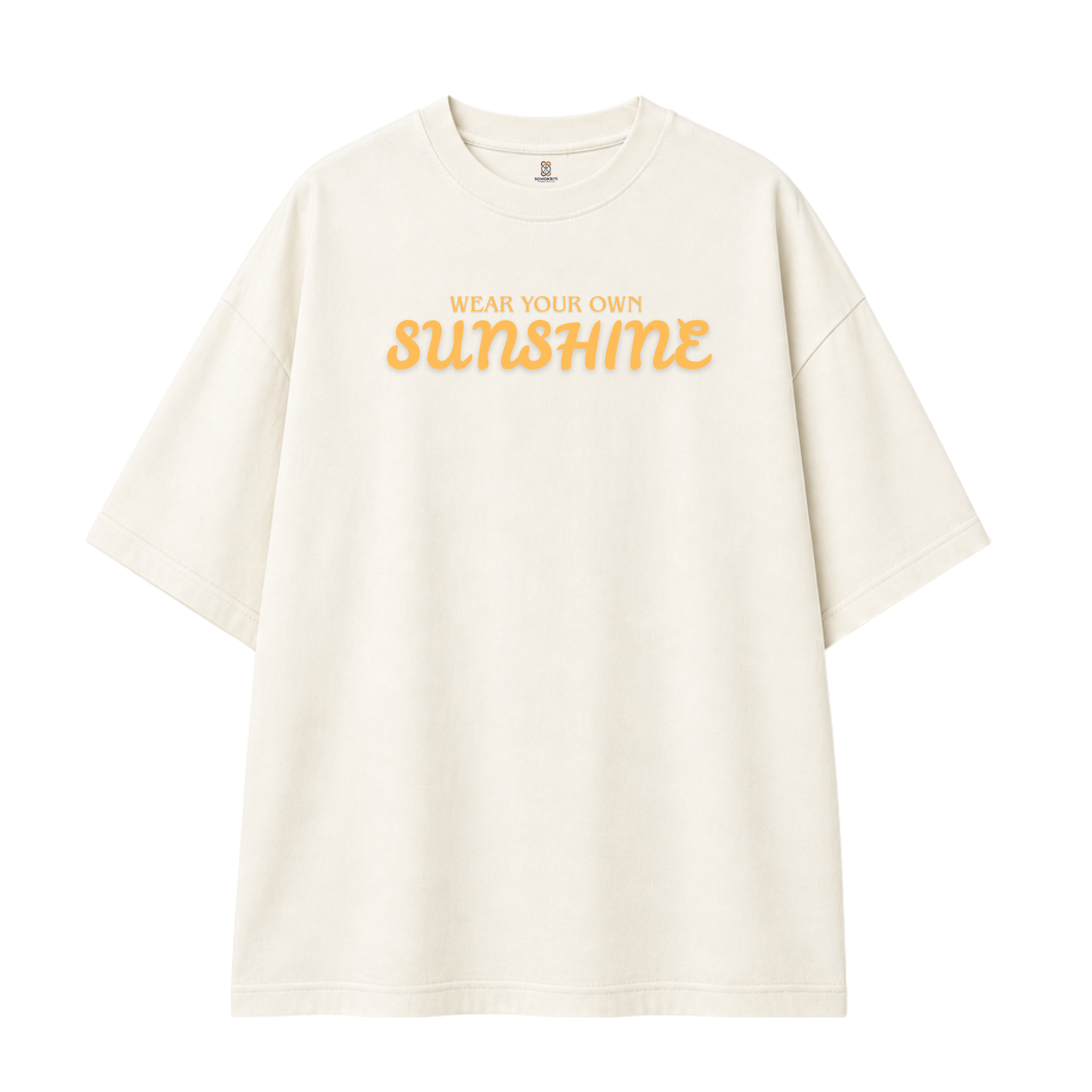 Somokriti Premium Cotton Printed T-Shirt - Sunshine Bloom | Oversized Fit, Half Sleeve, Round Neck | Girls, Women