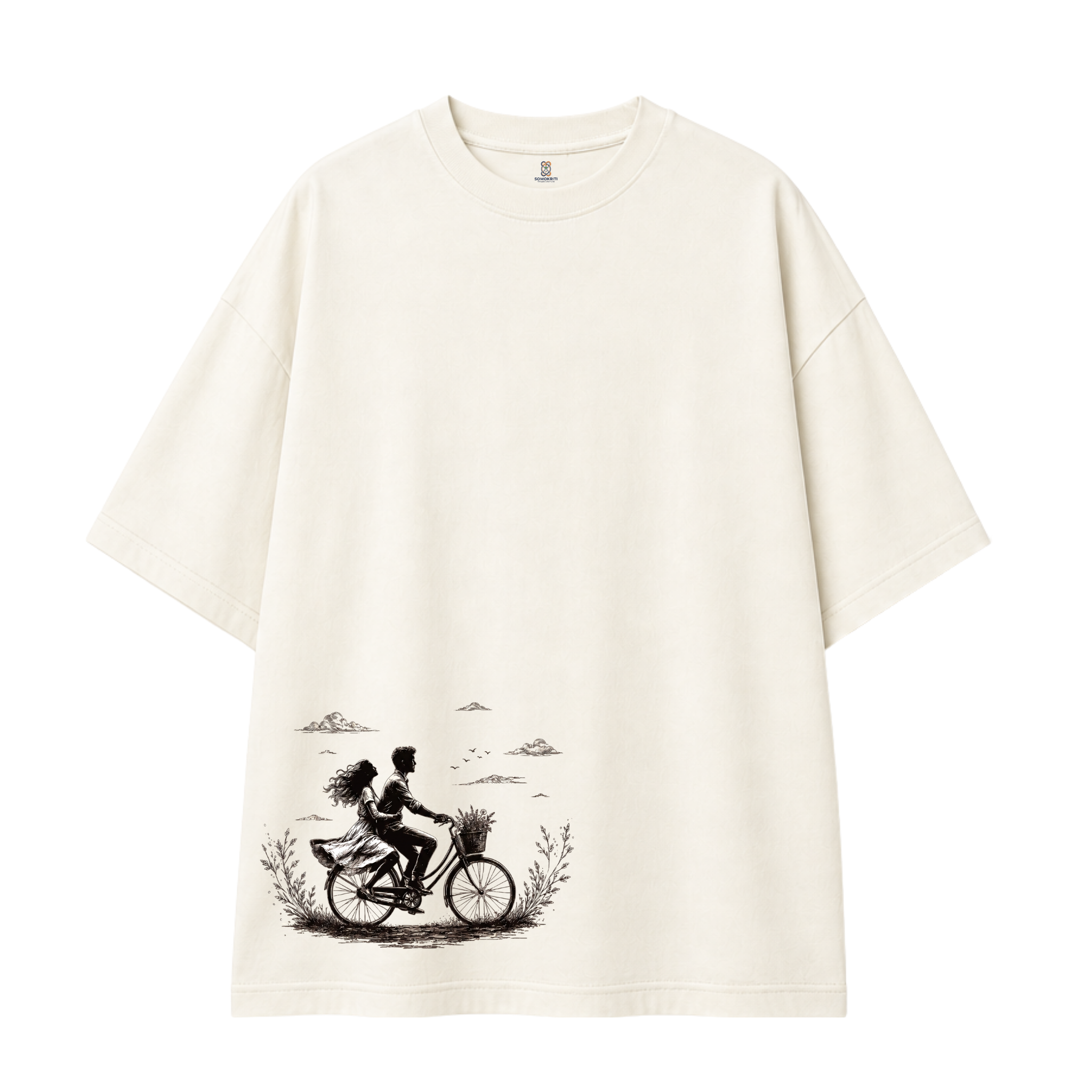 Somokriti Premium Cotton Printed T-Shirt - Endless Journey | Oversized Fit, Half Sleeve, Round Neck | Unisex