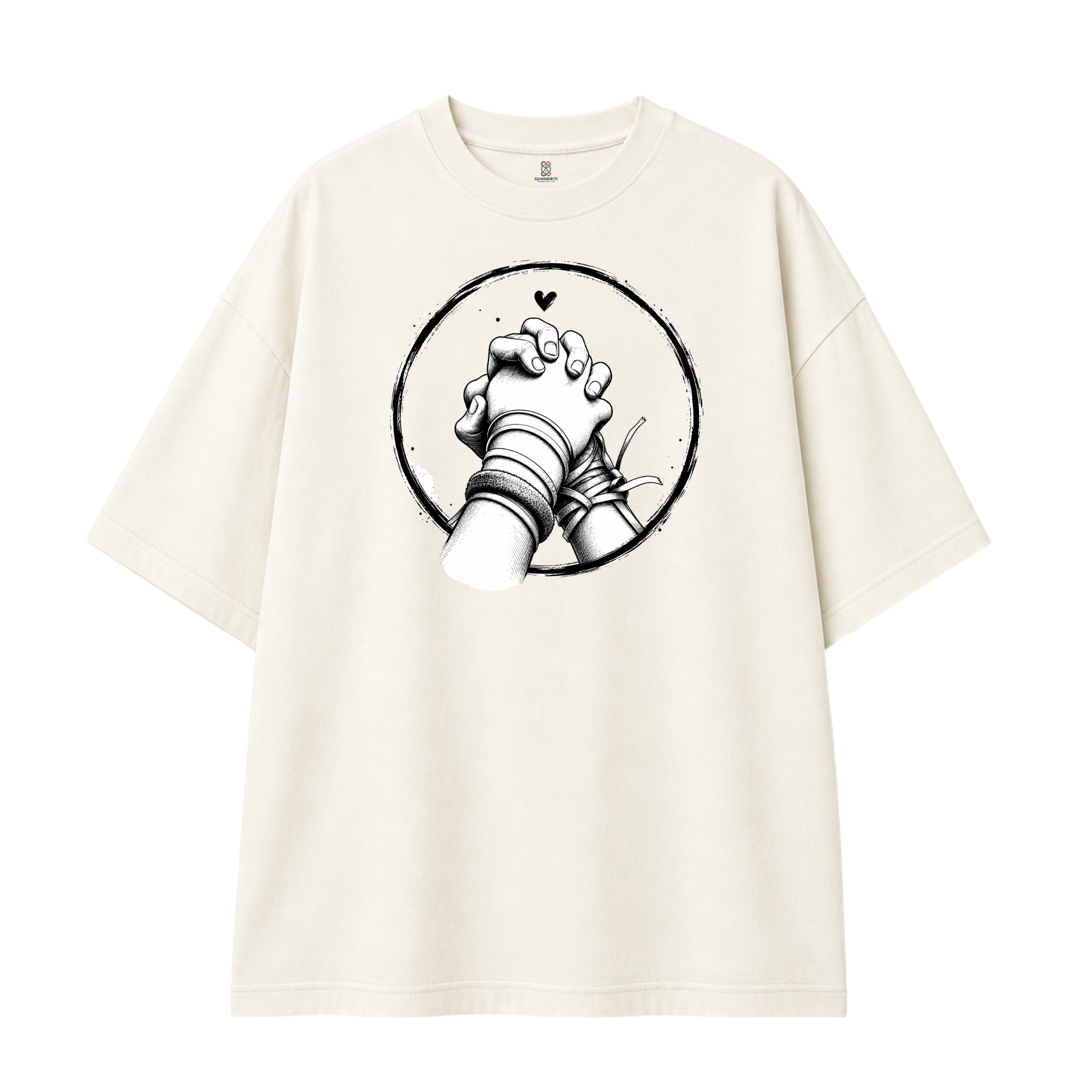 Somokriti Premium Cotton Printed T-Shirt - Eternal Promise | Oversized Fit, Half Sleeve, Round Neck | Unisex