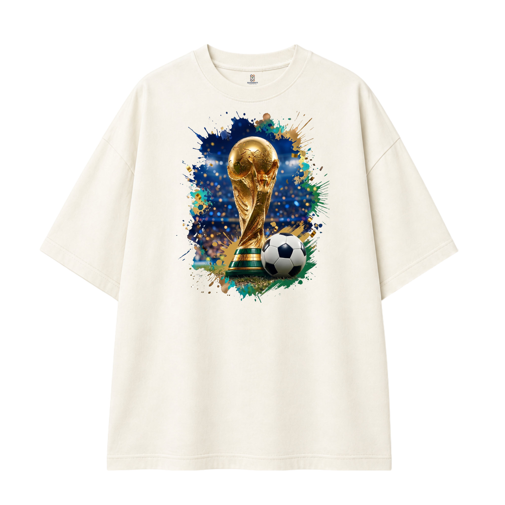 Somokriti Premium Cotton Printed T-Shirt - Cup Fever | Half Sleeve, Round Neck | Unisex