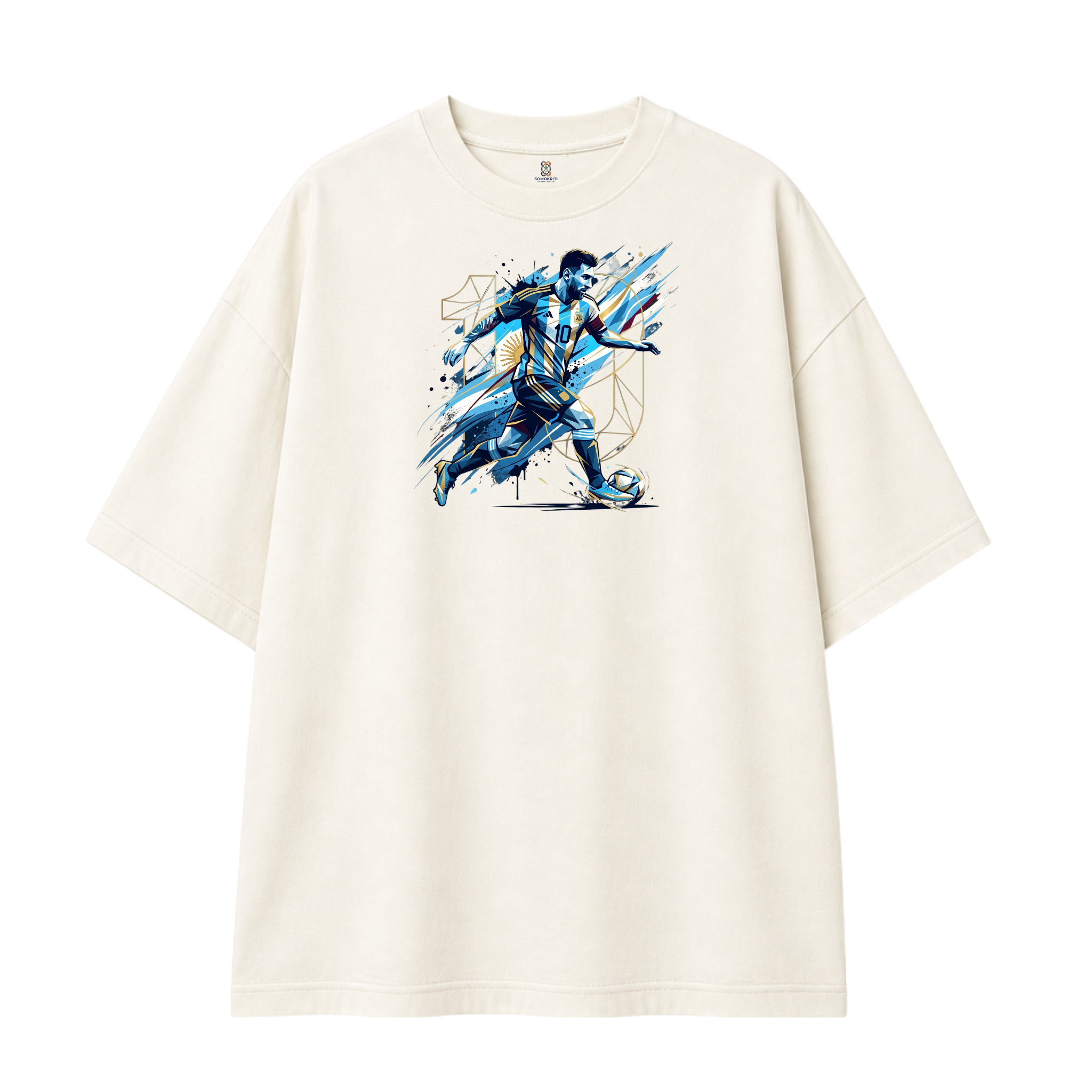 Somokriti Premium Cotton Printed T-Shirt - The G.O.A.T. | Half Sleeve, Round Neck | Unisex