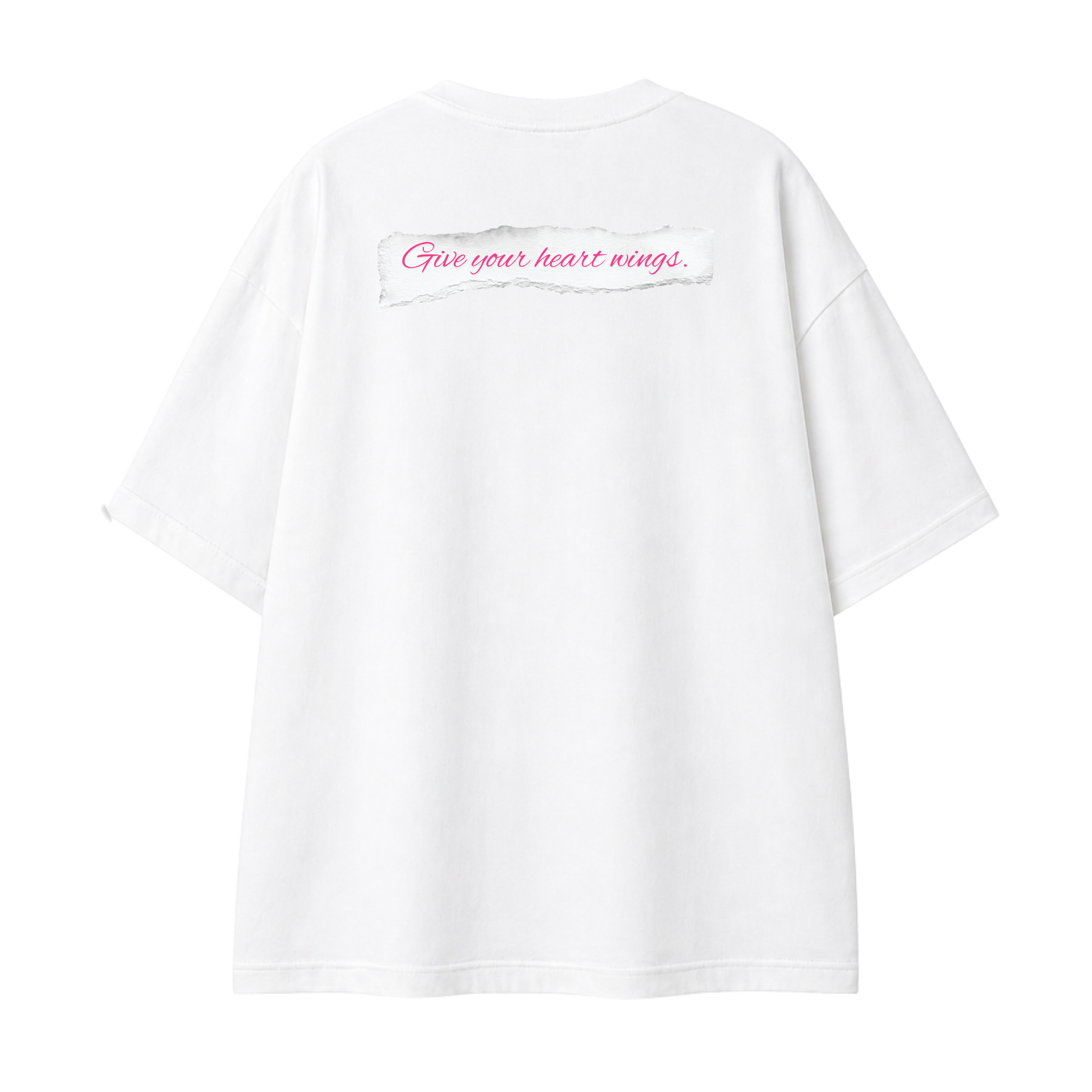 Somokriti Premium Cotton Printed T-Shirt - Heart Wings | Oversized Fit, Half Sleeve, Round Neck | Girls, Women