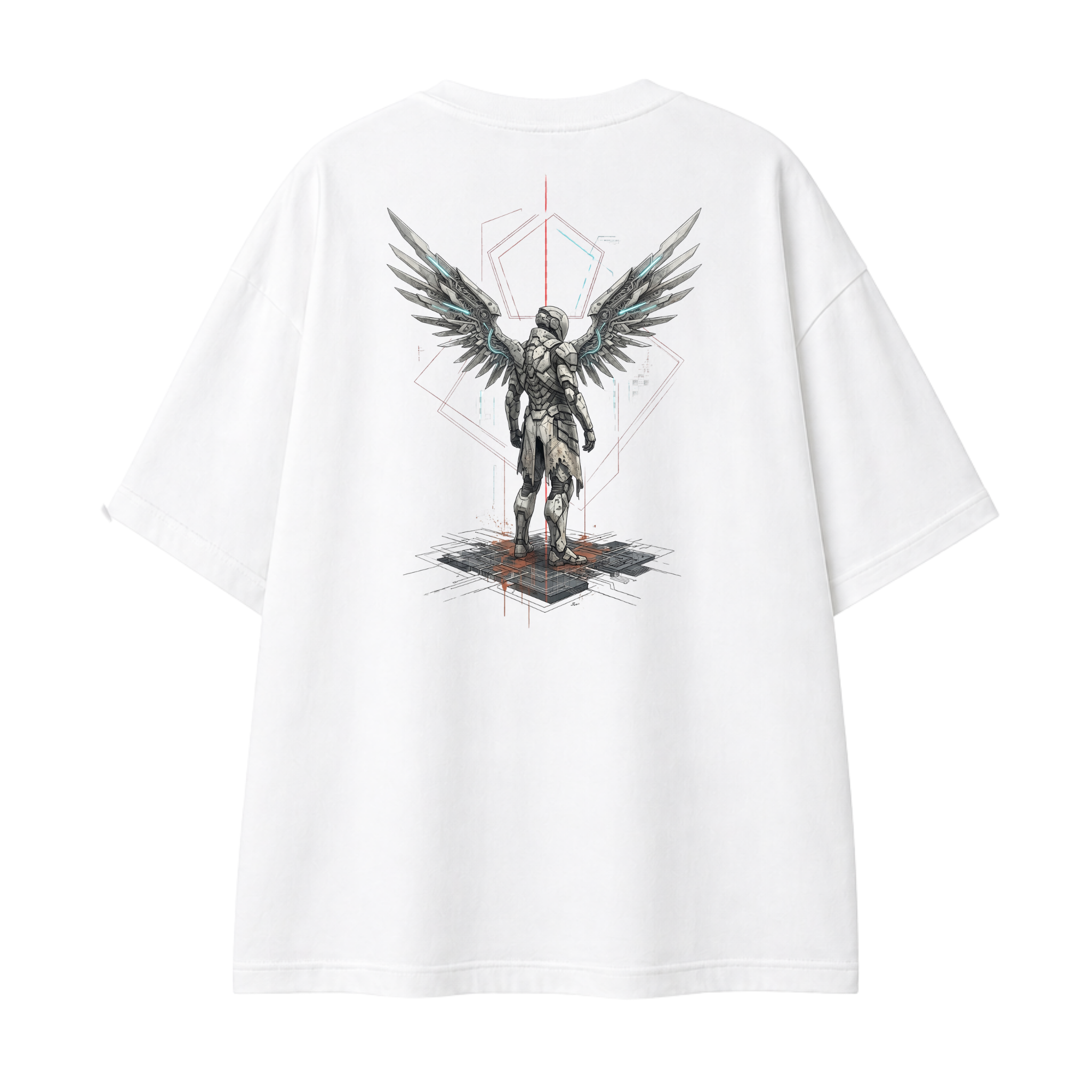 Somokriti Premium Cotton Printed T-Shirt - Ascended Guardian | Oversized Fit, Half Sleeve, Round Neck | Unisex