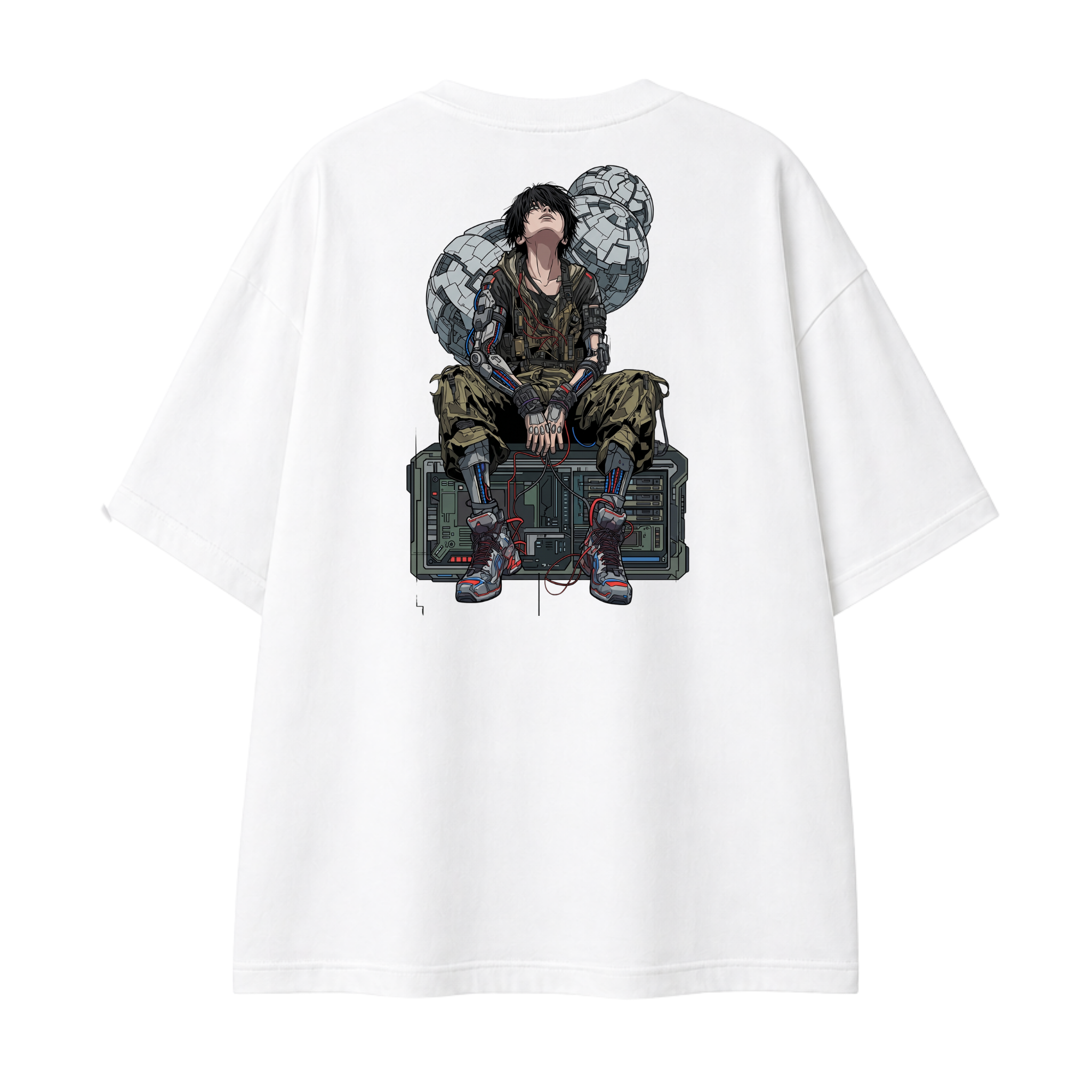 Somokriti Premium Cotton Printed T-Shirt - Cyber Nomad | Oversized Fit, Half Sleeve, Round Neck | Unisex