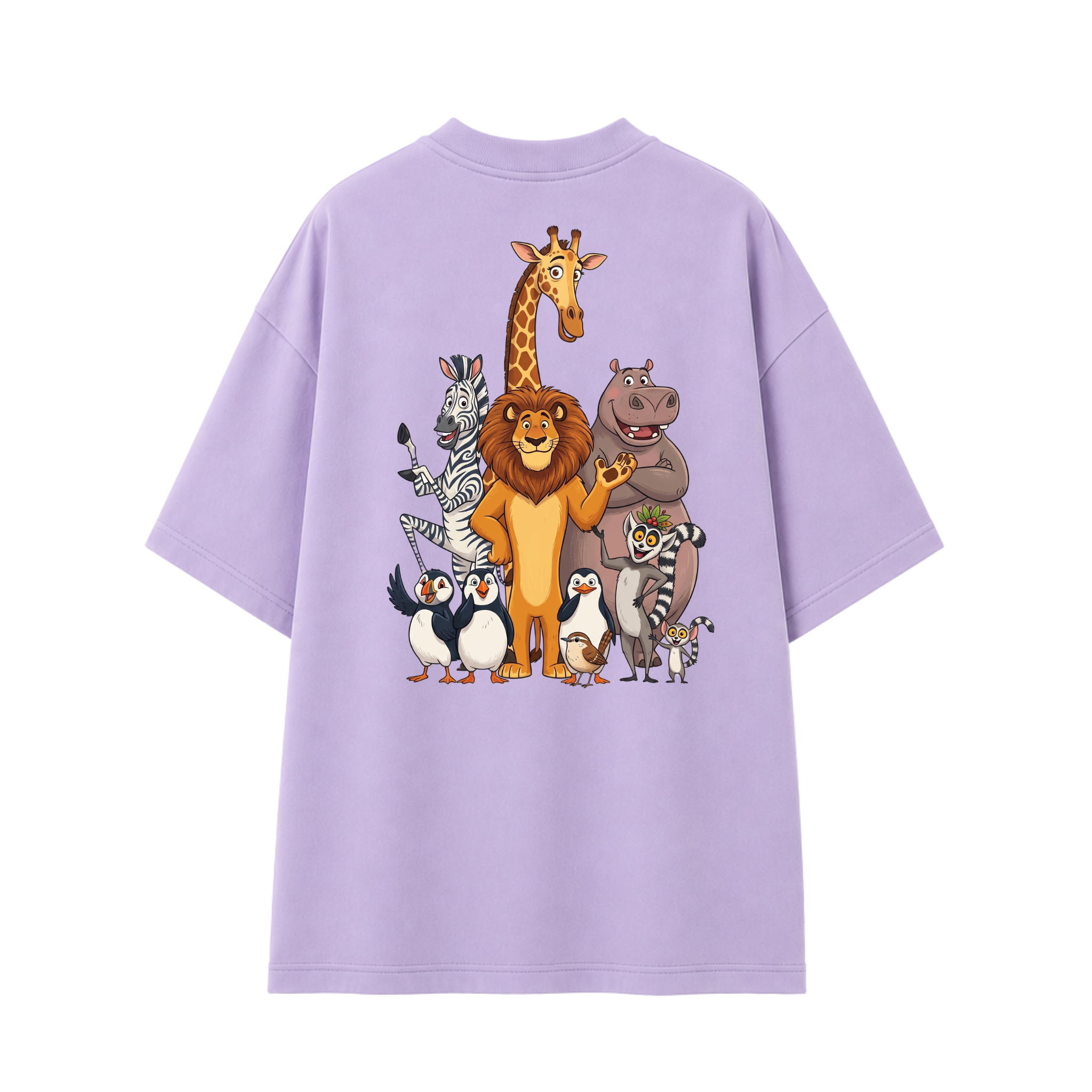 Somokriti Premium Cotton Printed T-Shirt - Madagascar Crew | Oversized Fit, Half Sleeve, Round Neck | Unisex
