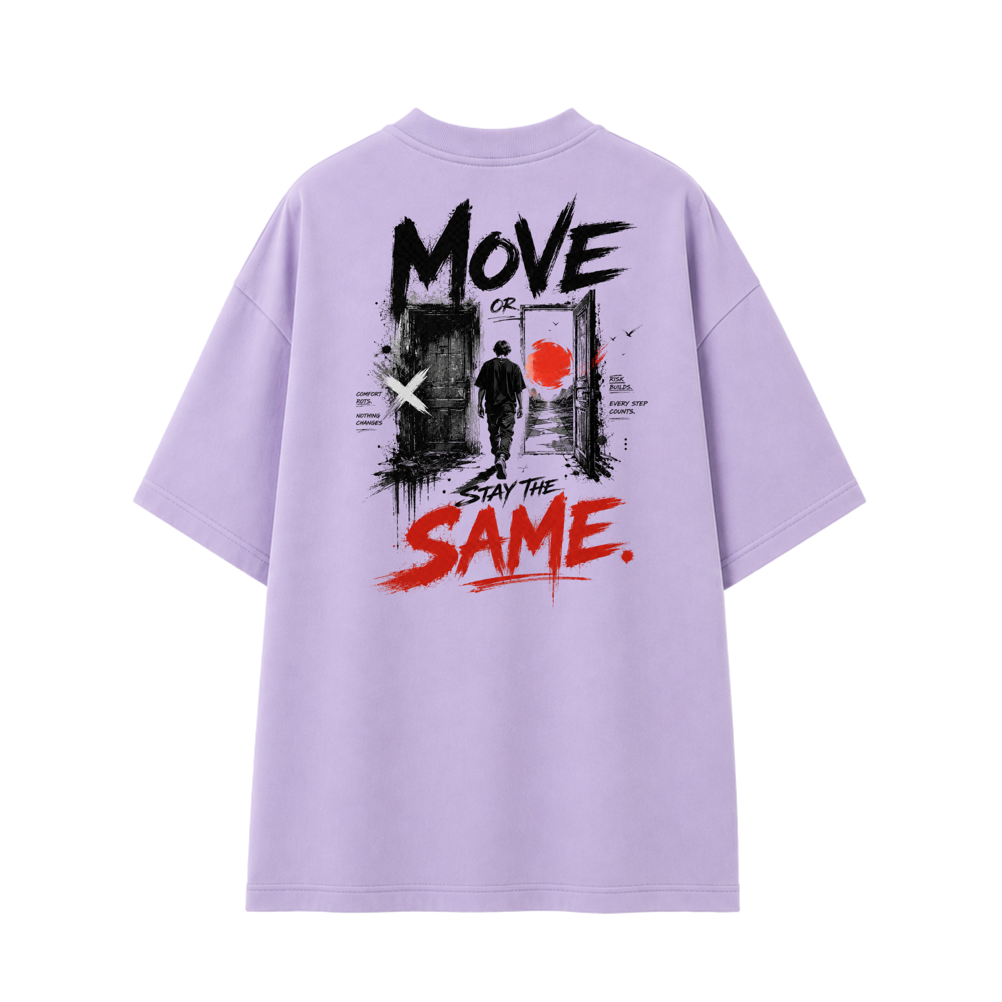 Somokriti Premium Cotton Printed T-Shirt - Forward Motion | Oversized Fit, Half Sleeve, Round Neck | Unisex