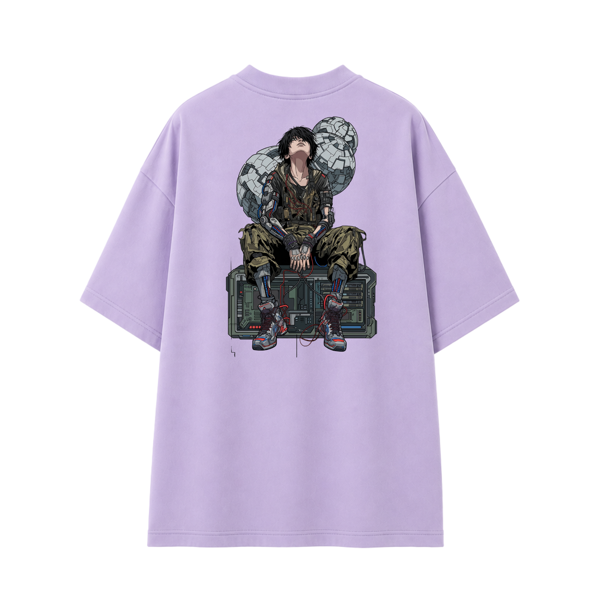 Somokriti Premium Cotton Printed T-Shirt - Cyber Nomad | Oversized Fit, Half Sleeve, Round Neck | Unisex