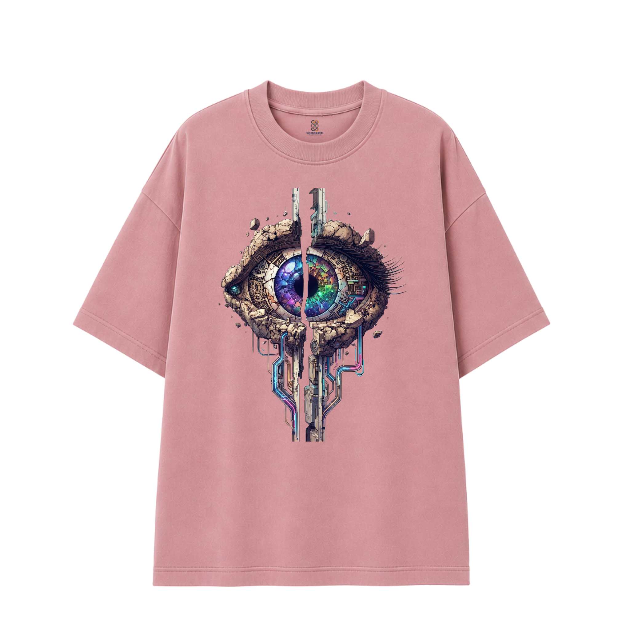 Somokriti Premium Cotton Printed T-Shirt - Digital Vision | Oversized Fit, Half Sleeve, Round Neck | Unisex (Copy)