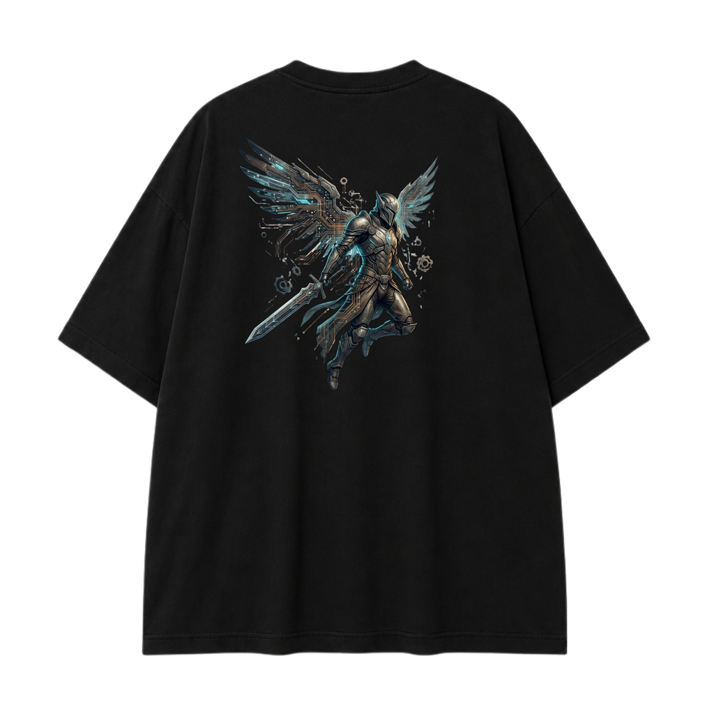 Somokriti Premium Cotton Printed T-Shirt - Nova Guardian | Oversized Fit, Half Sleeve, Round Neck | Unisex