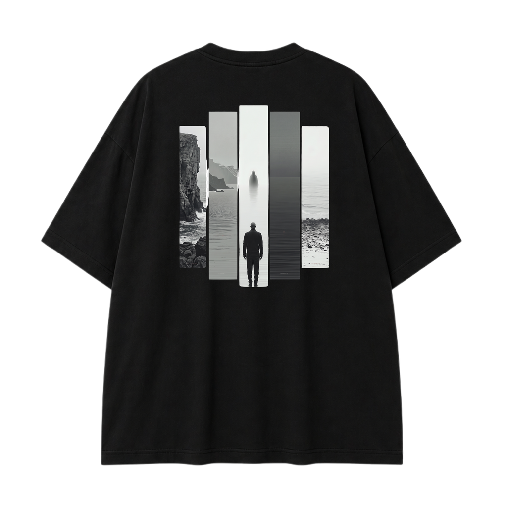 Somokriti Premium Cotton Printed T-Shirt - Silent Horizon | Oversized Fit, Half Sleeve, Round Neck | Unisex