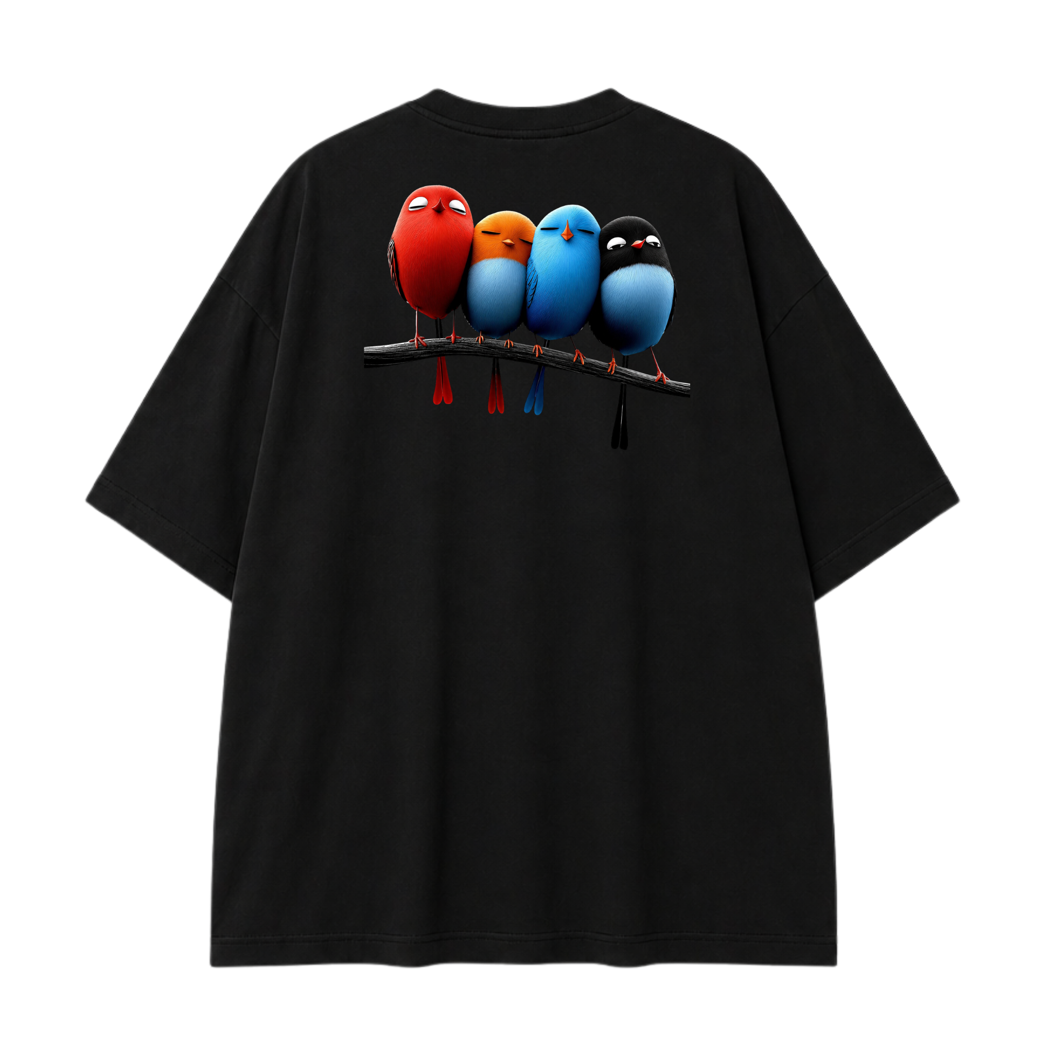 Somokriti Premium Cotton Printed T-Shirt - Feather Squad | Oversized Fit, Half Sleeve, Round Neck | Unisex