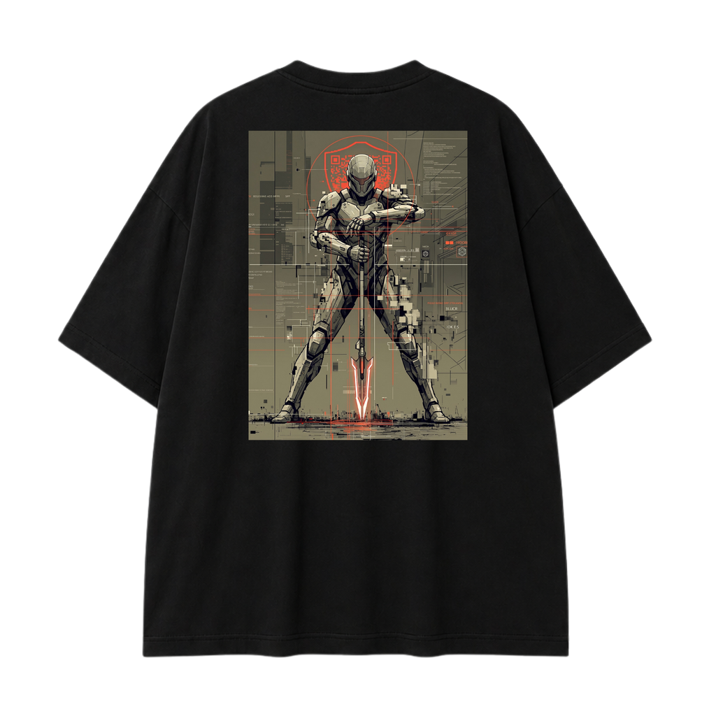 Somokriti Premium Cotton Printed T-Shirt - Iron Vanguard | Oversized Fit, Half Sleeve, Round Neck | Unisex