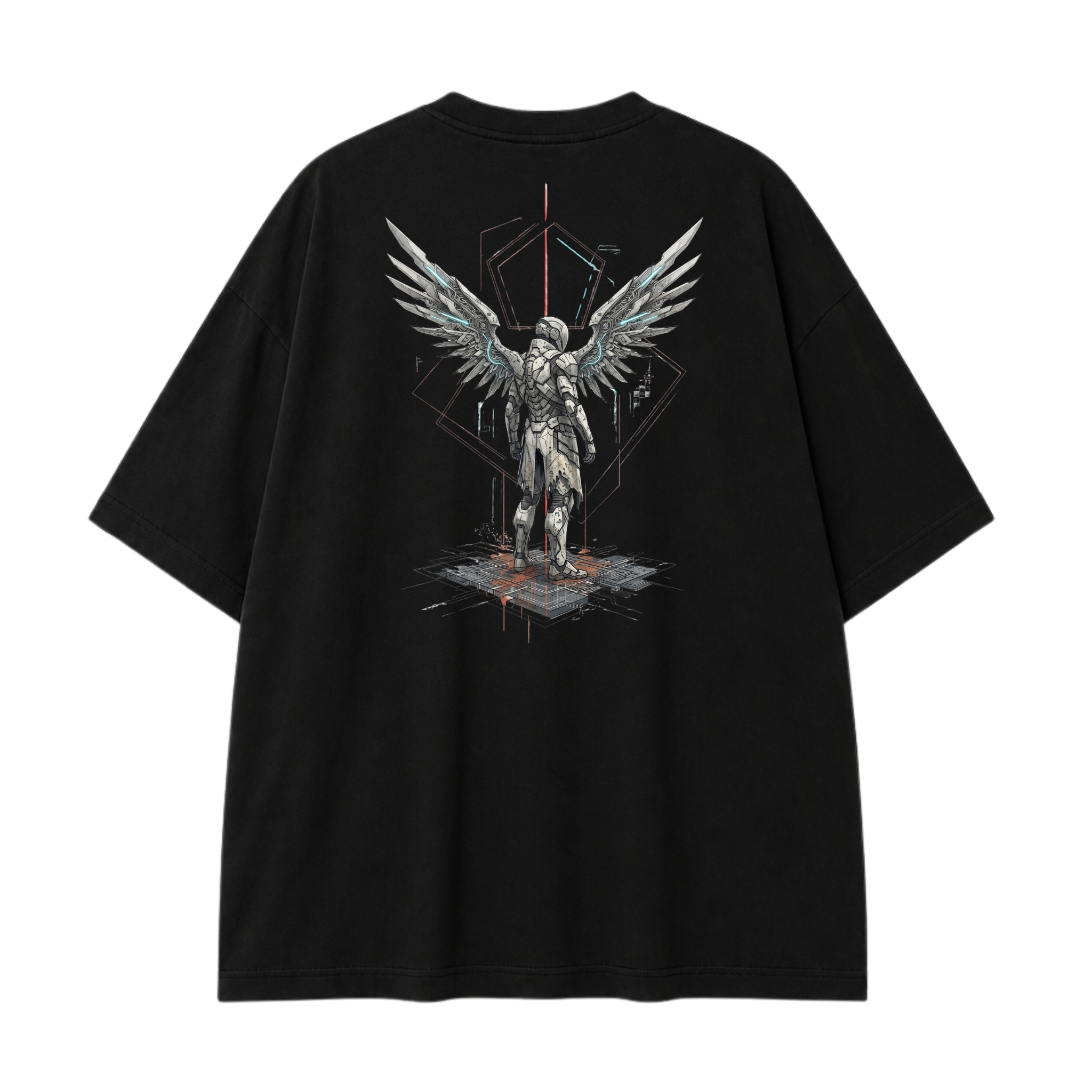 Somokriti Premium Cotton Printed T-Shirt - Ascended Guardian | Oversized Fit, Half Sleeve, Round Neck | Unisex