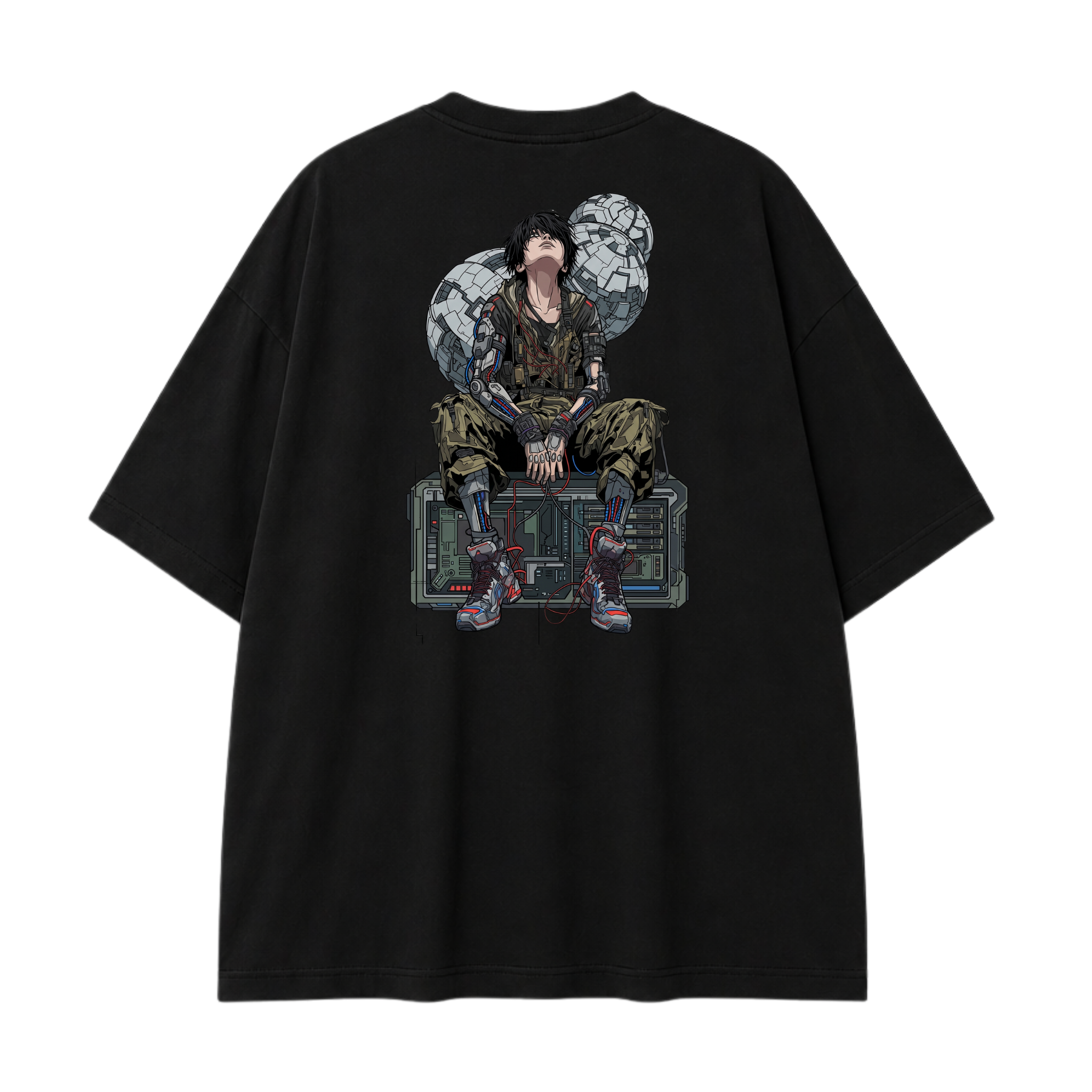 Somokriti Premium Cotton Printed T-Shirt - Cyber Nomad | Oversized Fit, Half Sleeve, Round Neck | Unisex