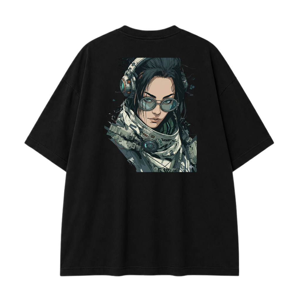 Somokriti Premium Cotton Printed T-Shirt - Quantum Voyager | Oversized Fit, Half Sleeve, Round Neck | Unisex