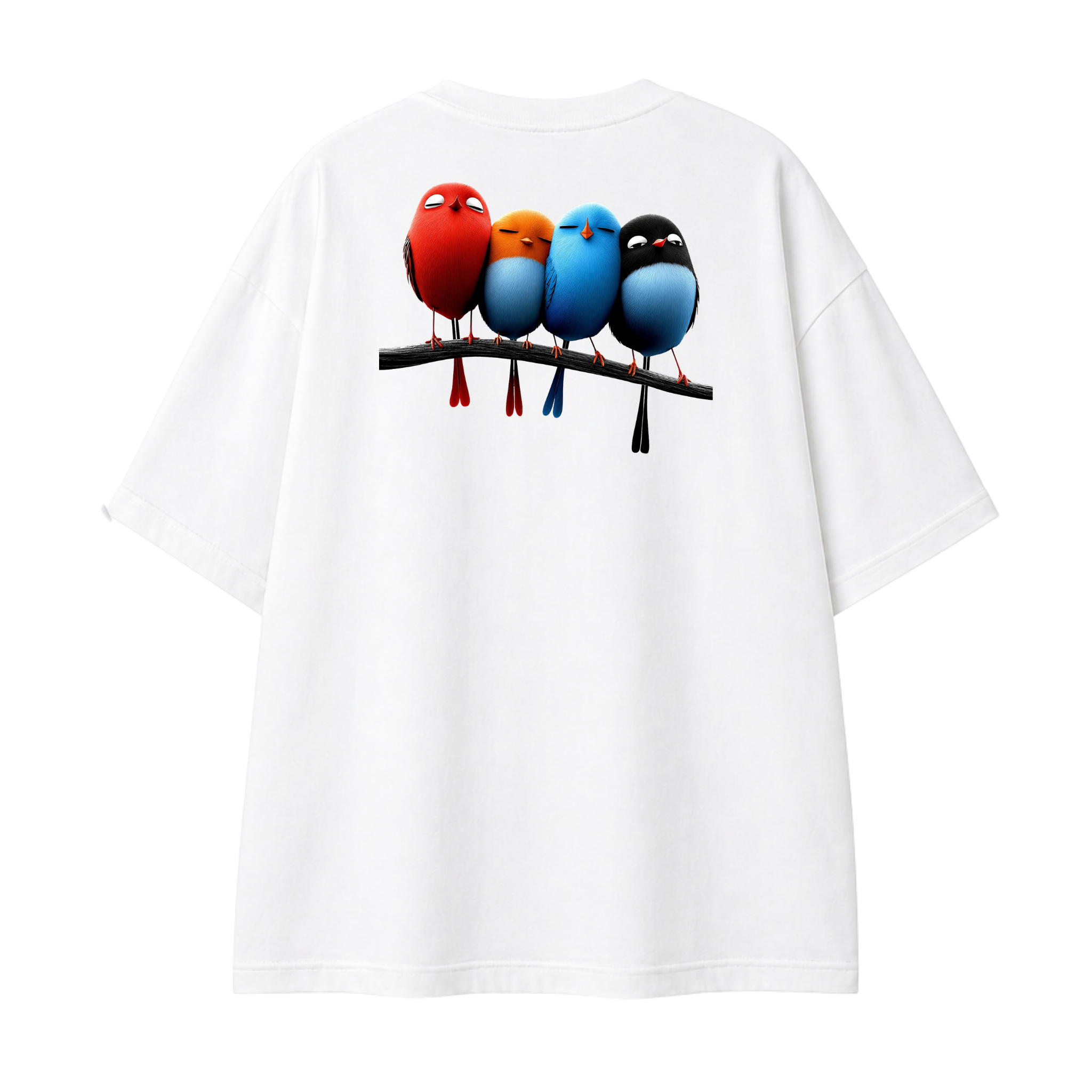 Somokriti Premium Cotton Printed T-Shirt - Feather Squad | Oversized Fit, Half Sleeve, Round Neck | Unisex