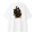 Somokriti Premium Cotton Printed T-Shirt - Midnight Paws | Oversized Fit, Half Sleeve, Round Neck | Unisex