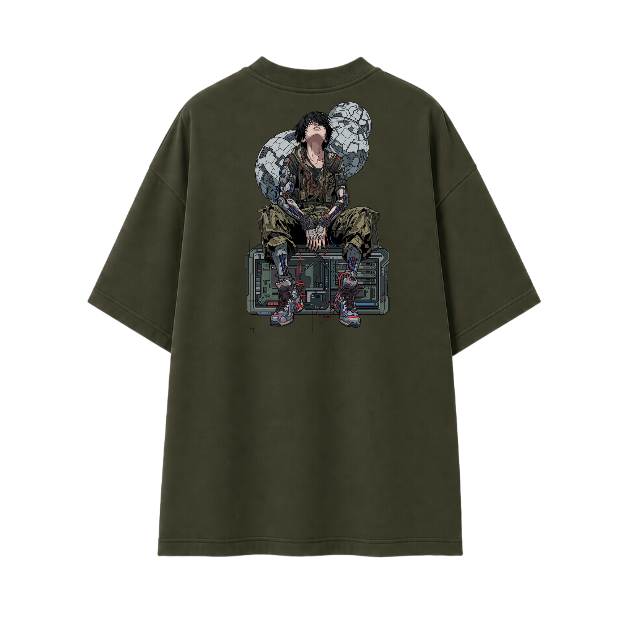Somokriti Premium Cotton Printed T-Shirt - Cyber Nomad | Oversized Fit, Half Sleeve, Round Neck | Unisex