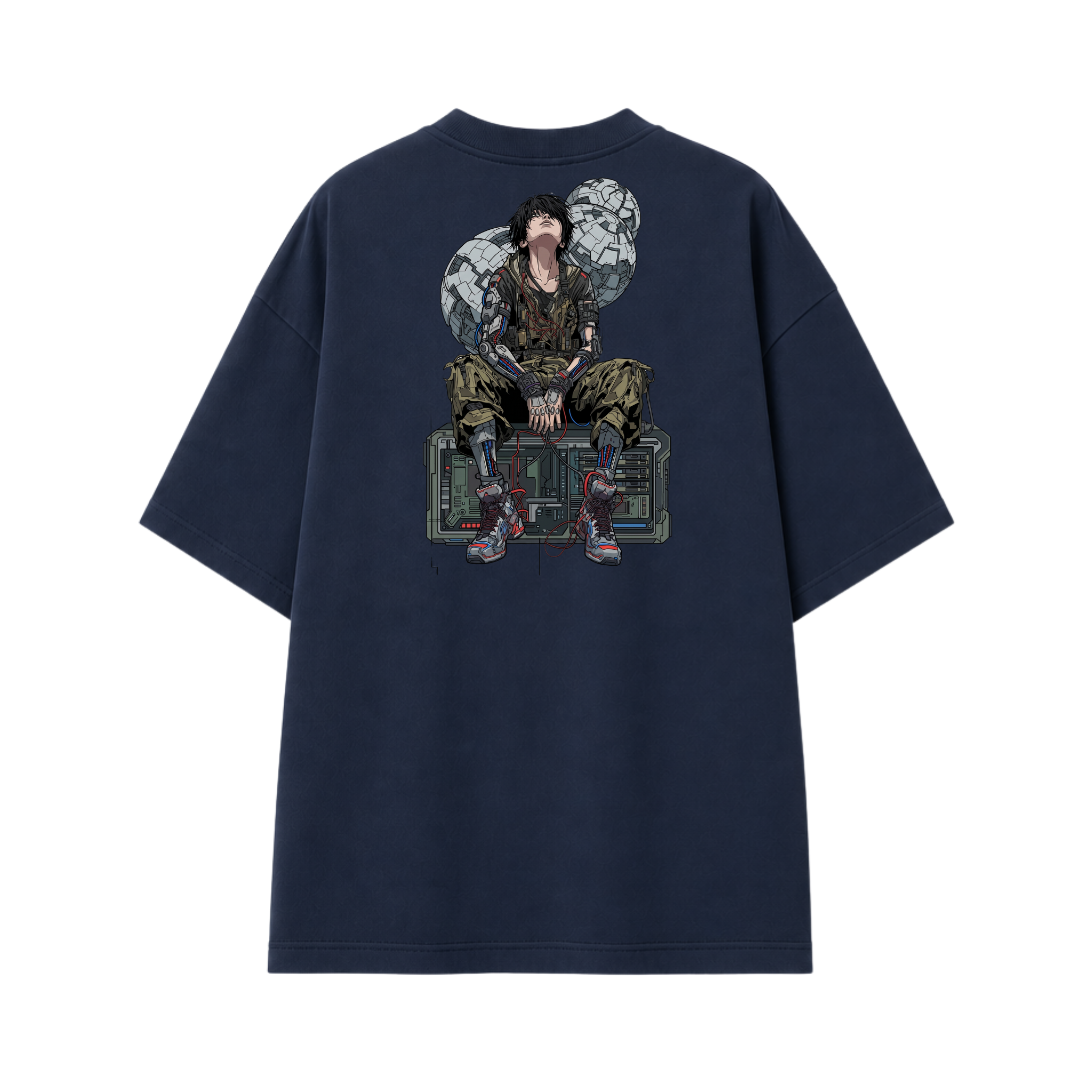 Somokriti Premium Cotton Printed T-Shirt - Cyber Nomad | Oversized Fit, Half Sleeve, Round Neck | Unisex