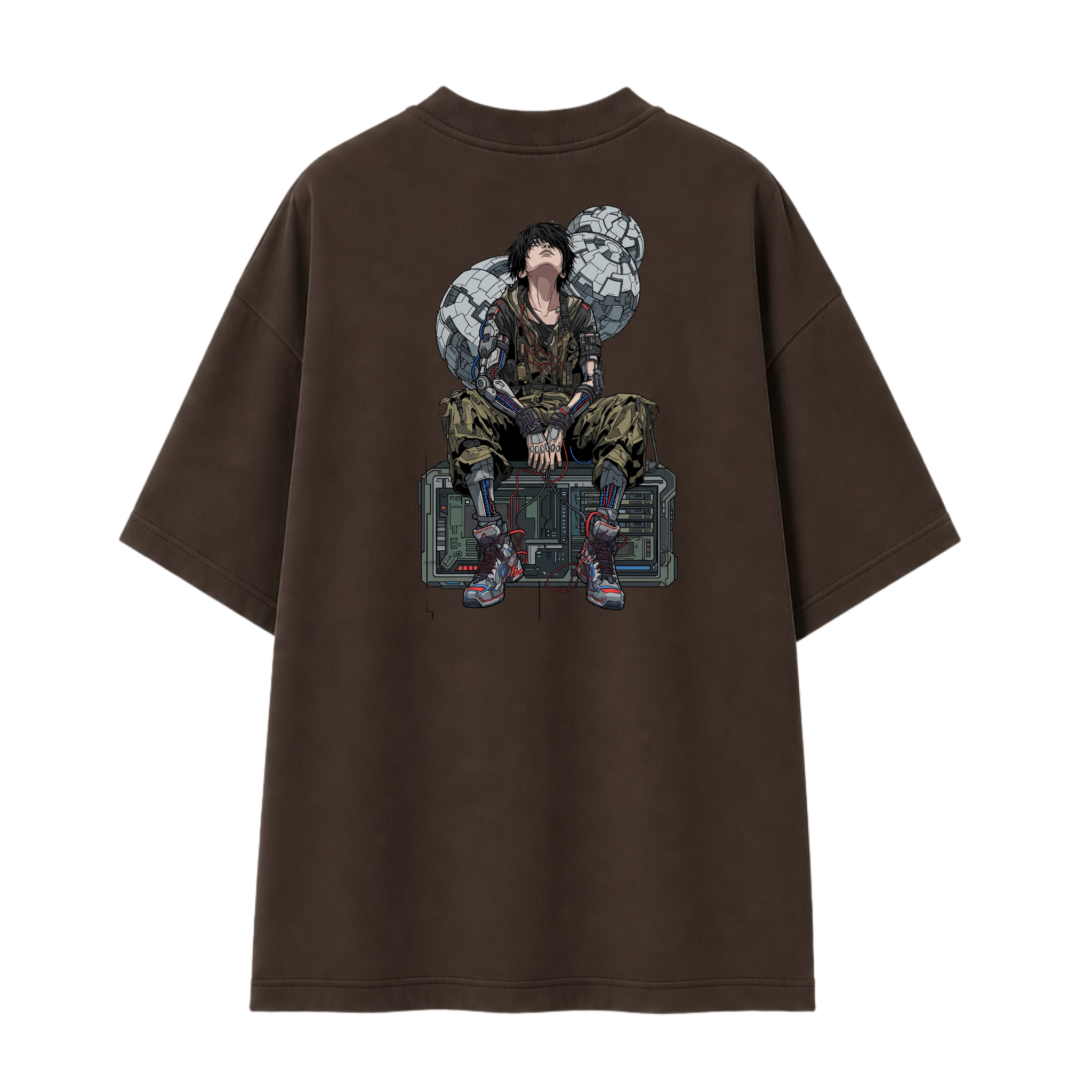 Somokriti Premium Cotton Printed T-Shirt - Cyber Nomad | Oversized Fit, Half Sleeve, Round Neck | Unisex