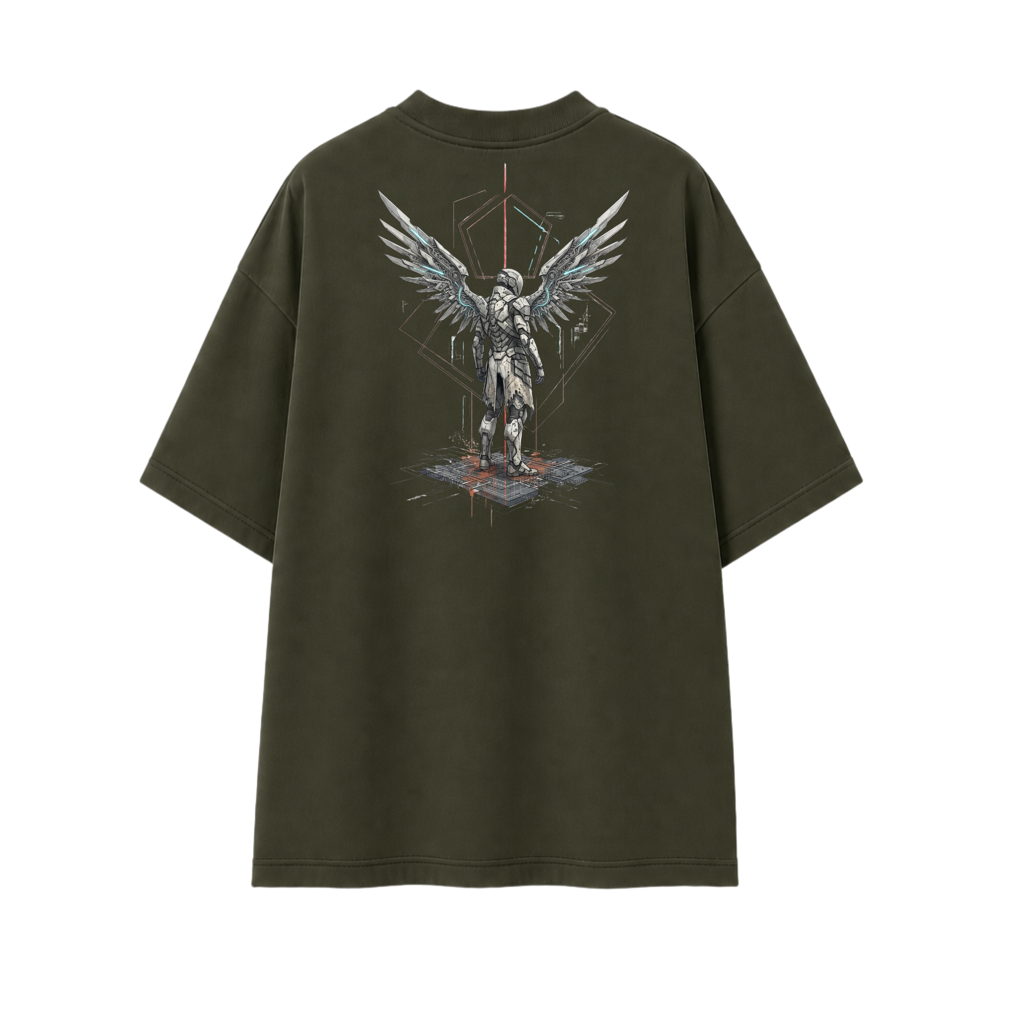 Somokriti Premium Cotton Printed T-Shirt - Ascended Guardian | Oversized Fit, Half Sleeve, Round Neck | Unisex