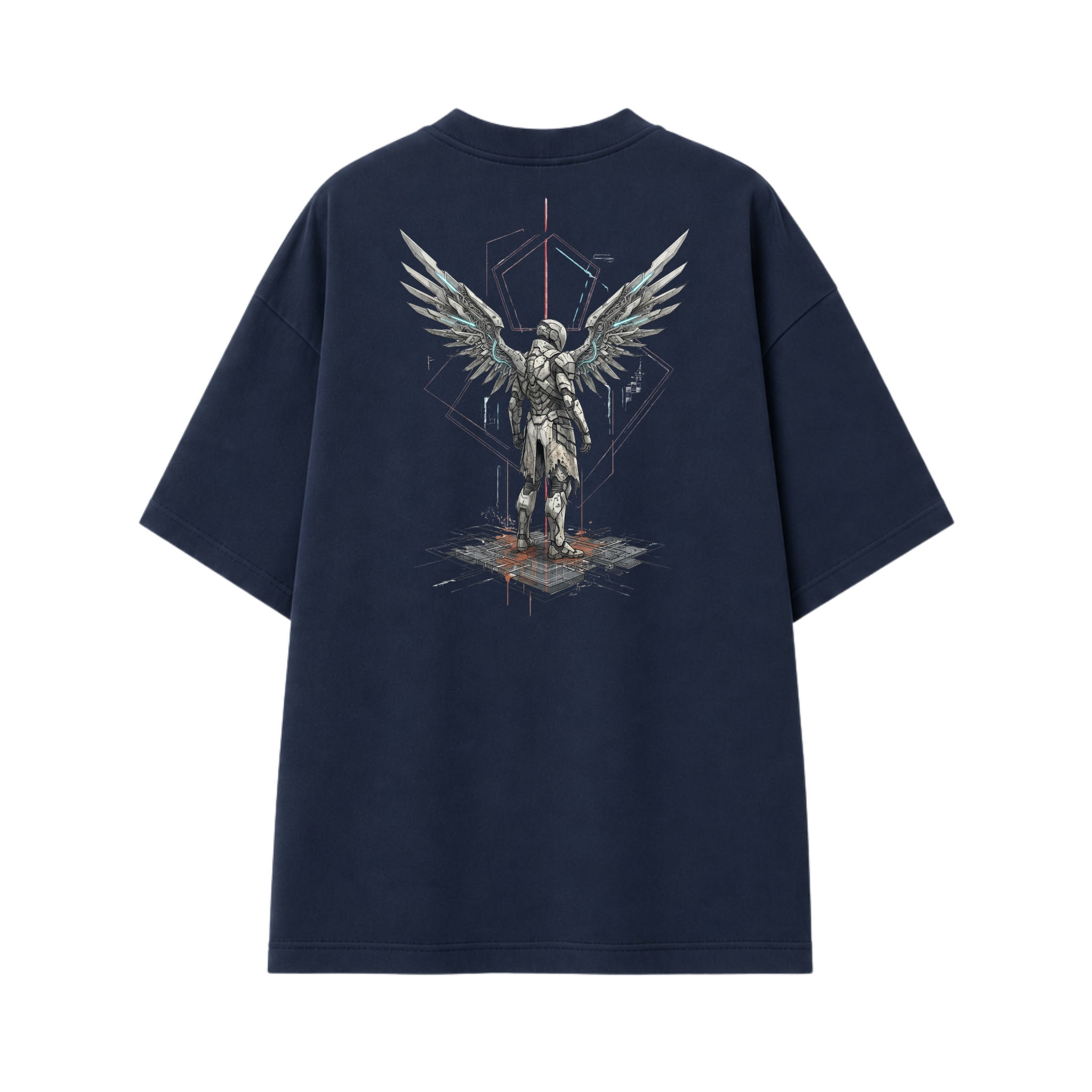 Somokriti Premium Cotton Printed T-Shirt - Ascended Guardian | Oversized Fit, Half Sleeve, Round Neck | Unisex