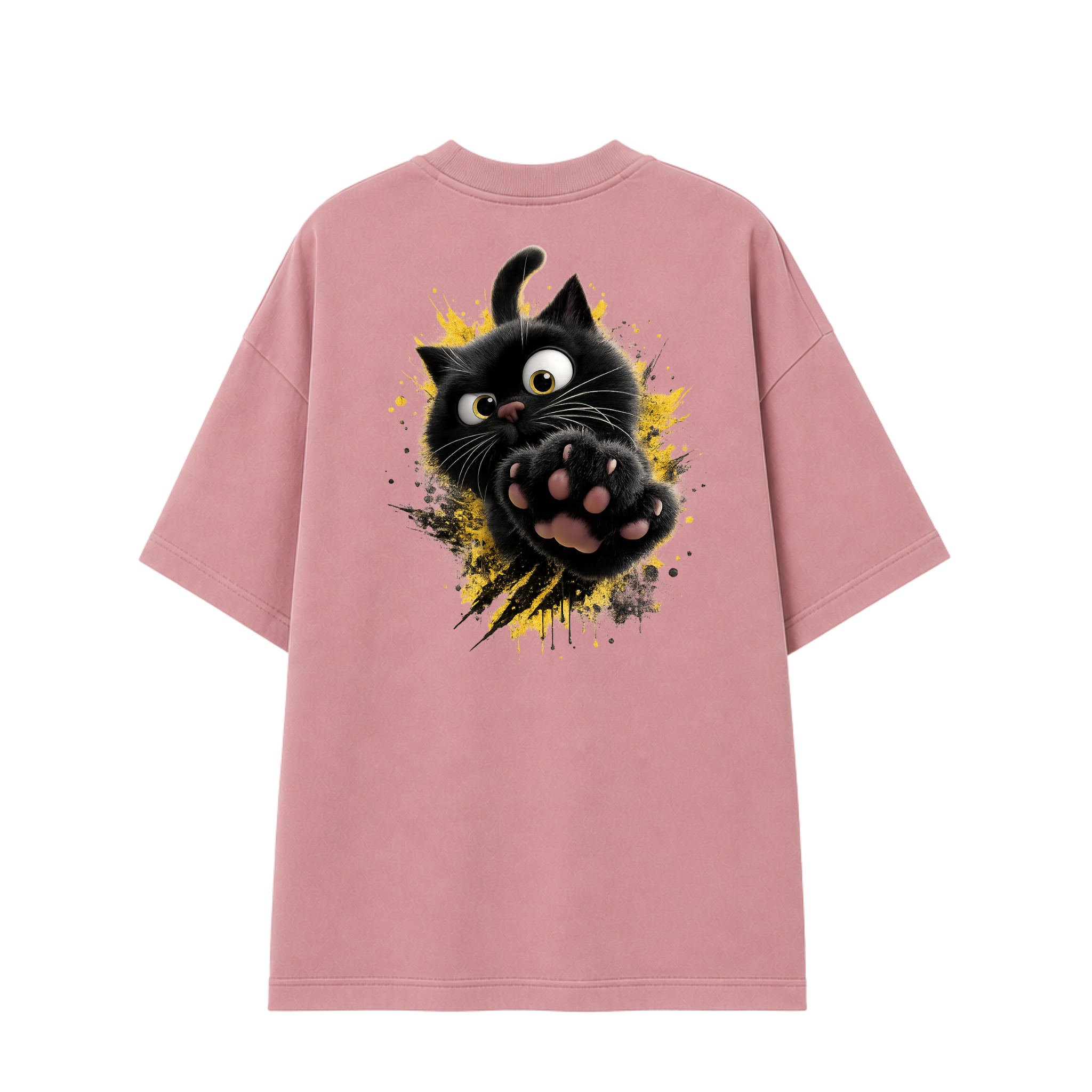 Somokriti Premium Cotton Printed T-Shirt - Midnight Paws | Oversized Fit, Half Sleeve, Round Neck | Unisex