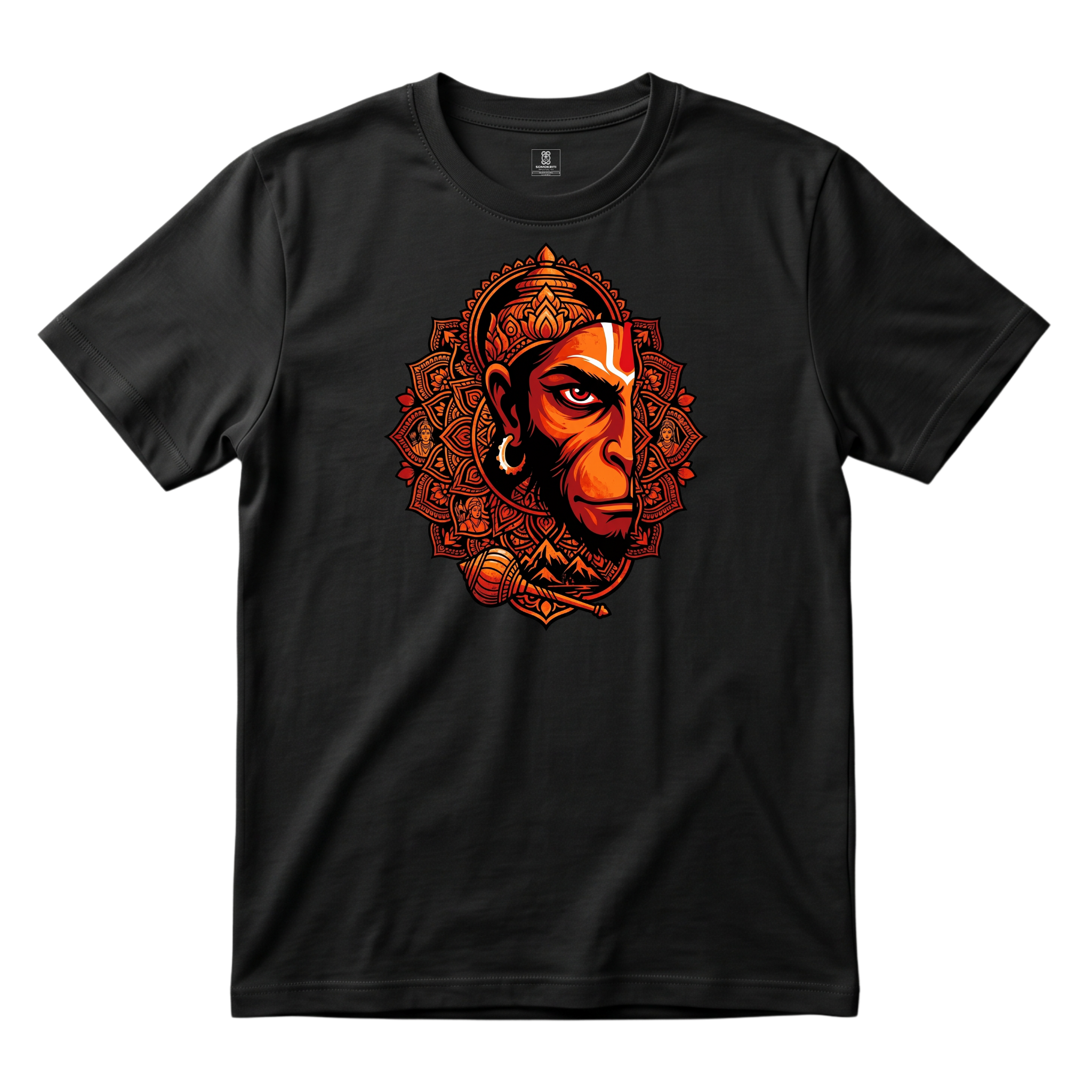 Somokriti Unisex Premium Cotton Printed T-Shirt - The Mighty Bajrangi | Regular Fit, Half Sleeve, Round Neck