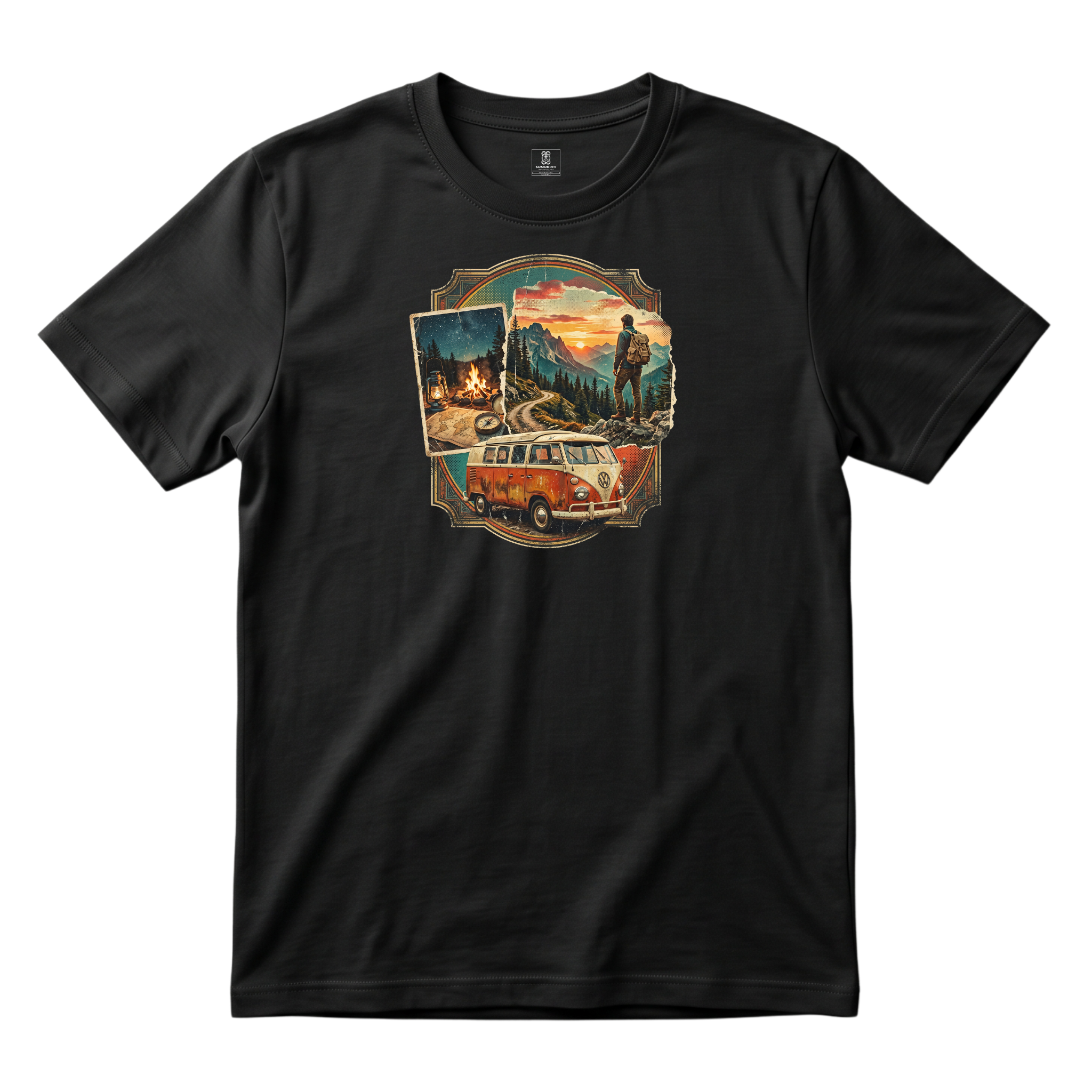 Somokriti Unisex Premium Cotton Printed T-Shirt - The Nomad Scrapbook | Regular Fit, Half Sleeve, Round Neck