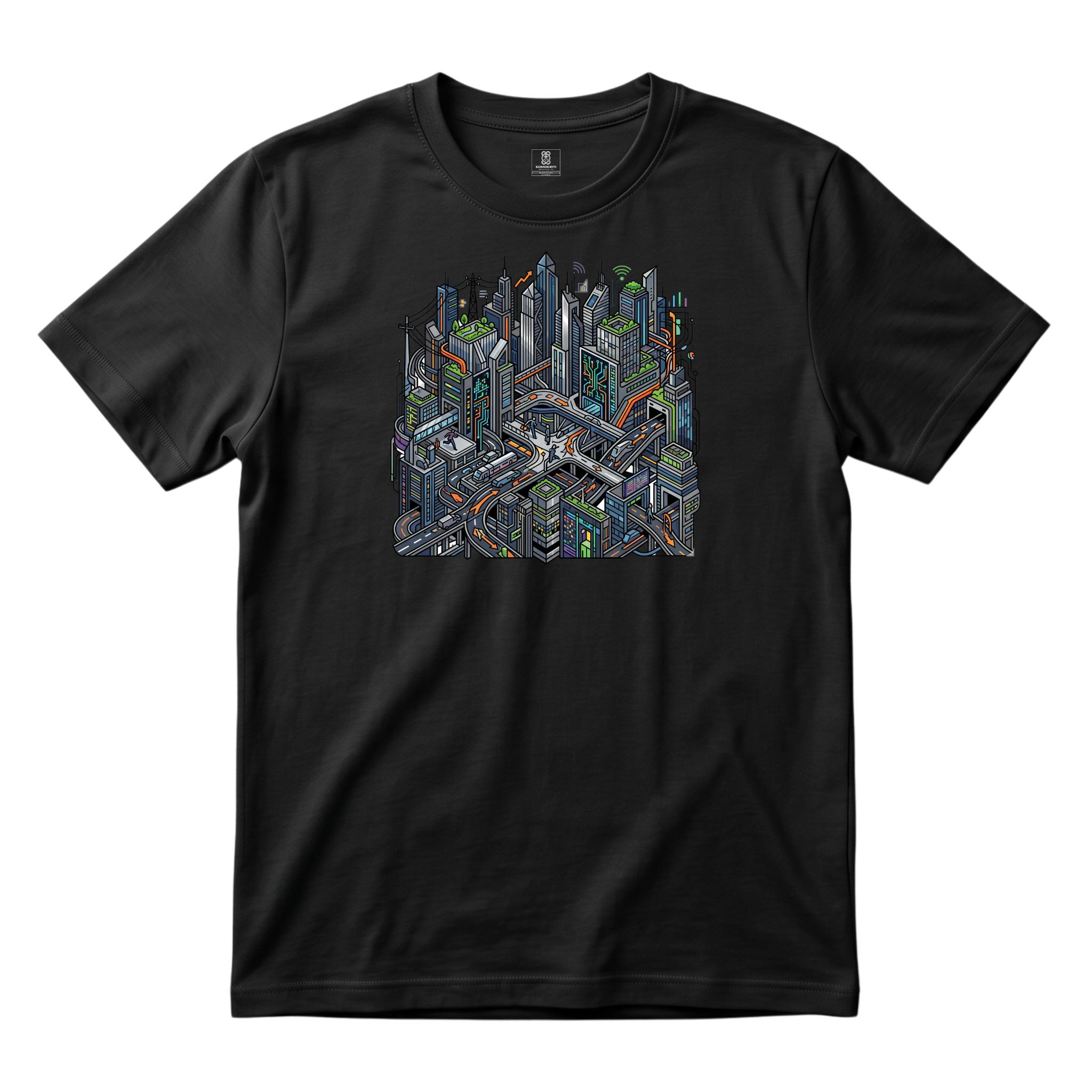 Somokriti Unisex Premium Cotton Printed T-Shirt - The Silicon Circuit | Regular Fit, Half Sleeve, Round Neck