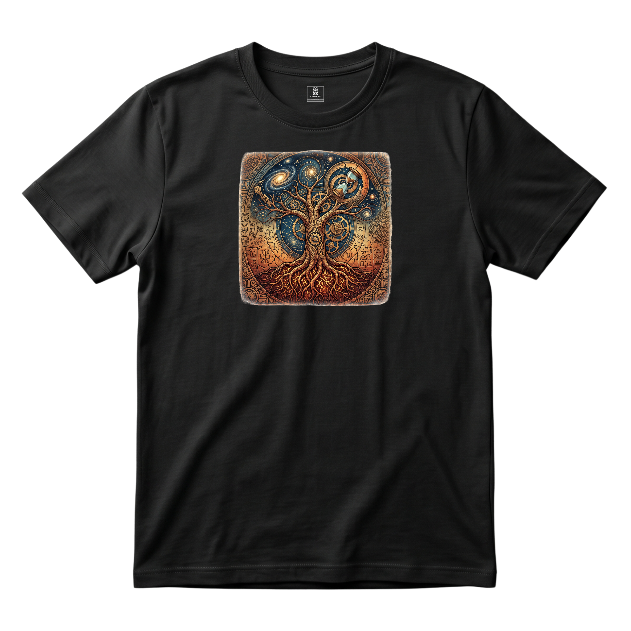 Somokriti Unisex Premium Cotton Printed T-Shirt - The Chronos Tree | Regular Fit, Half Sleeve, Round Neck