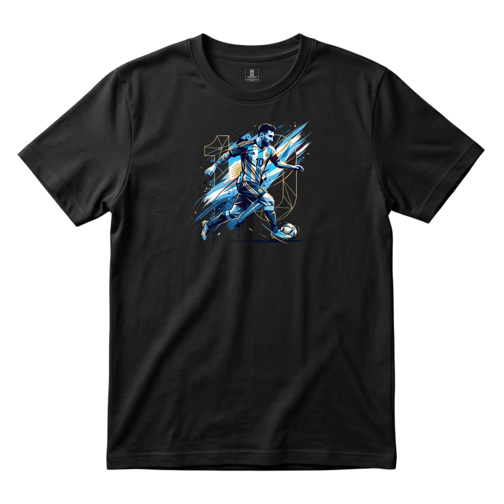 Somokriti Unisex Premium Cotton Printed T-Shirt - The G.O.A.T. | Regular Fit, Half Sleeve, Round Neck