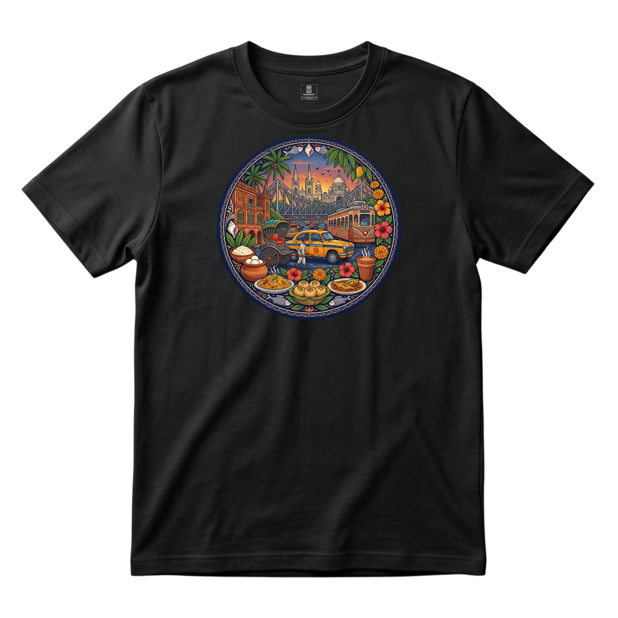 Somokriti Unisex Premium Cotton Printed T-Shirt - The City of Joy | Regular Fit, Half Sleeve, Round Neck