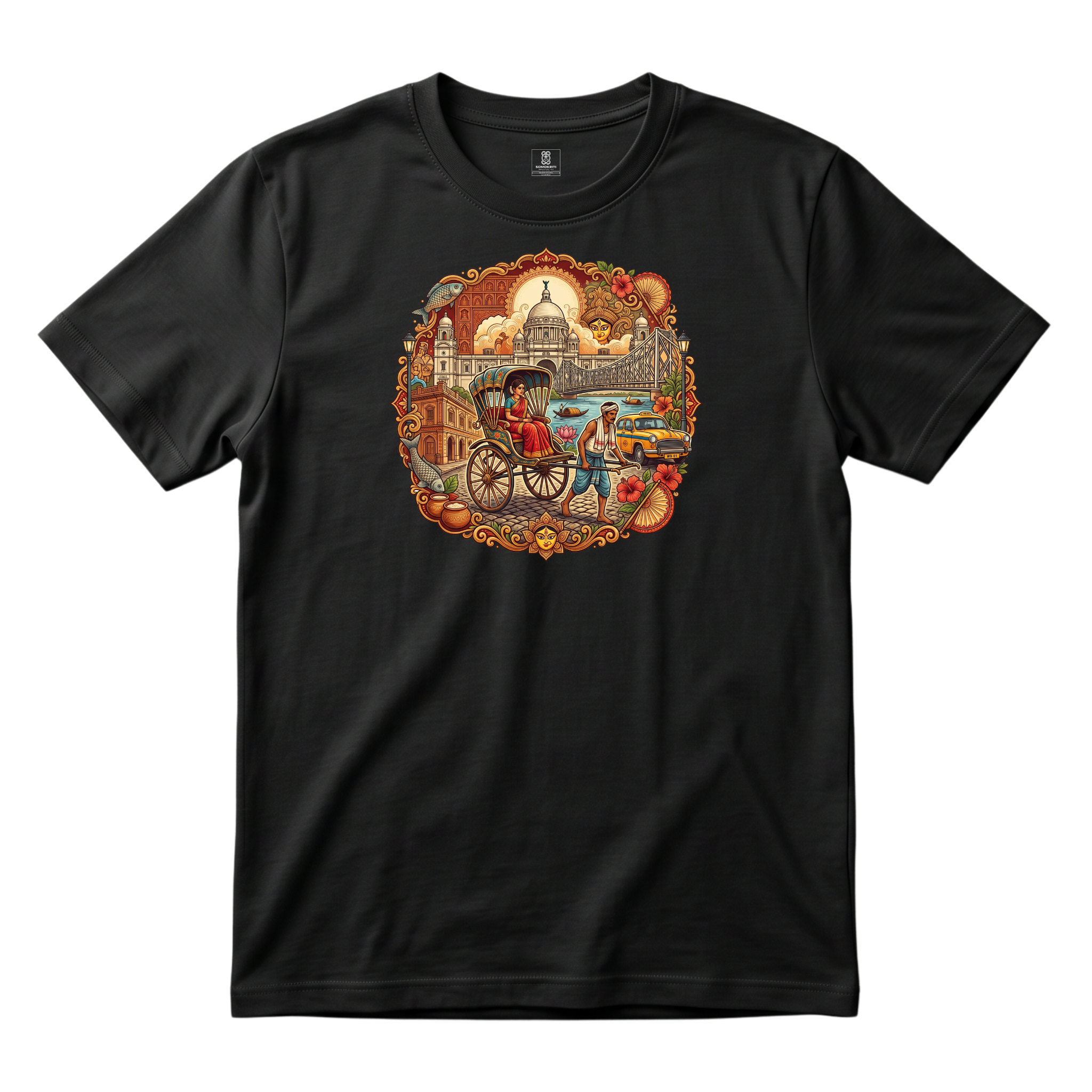 Somokriti Unisex Premium Cotton Printed T-Shirt - The Soul of Bengal | Regular Fit, Half Sleeve, Round Neck