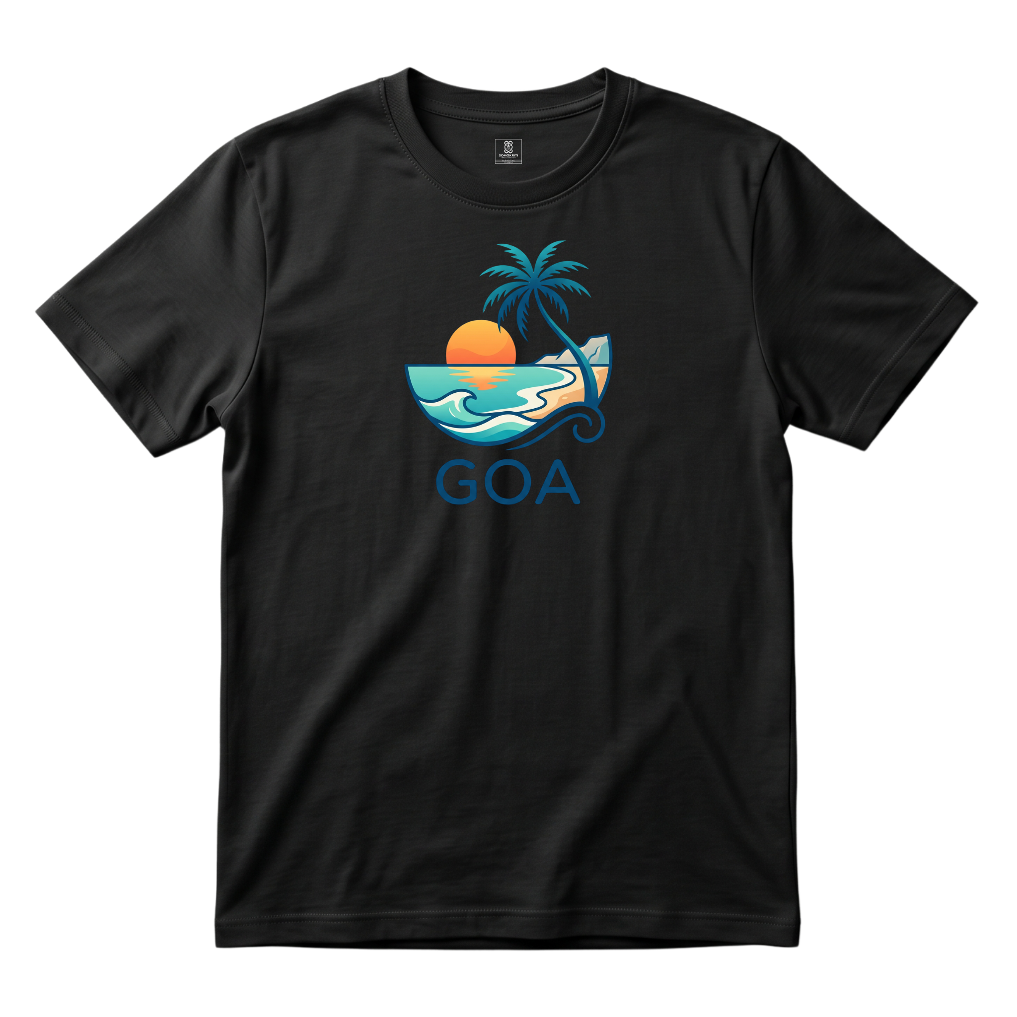 Somokriti Unisex Premium Cotton Printed T-Shirt - The Sunkissed Shore | Goa Paradise | Regular Fit, Half Sleeve, Round Neck