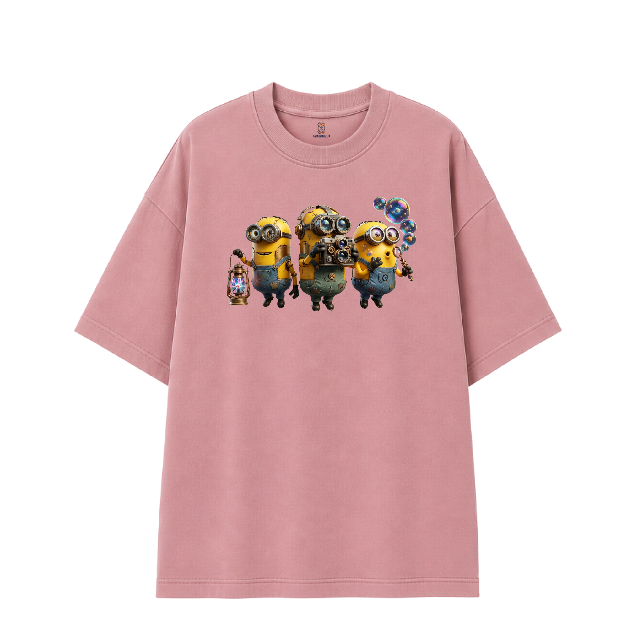 Somokriti Premium Cotton Printed T-Shirt - Minion Mischief | Oversized Fit, Half Sleeve, Round Neck | Unisex
