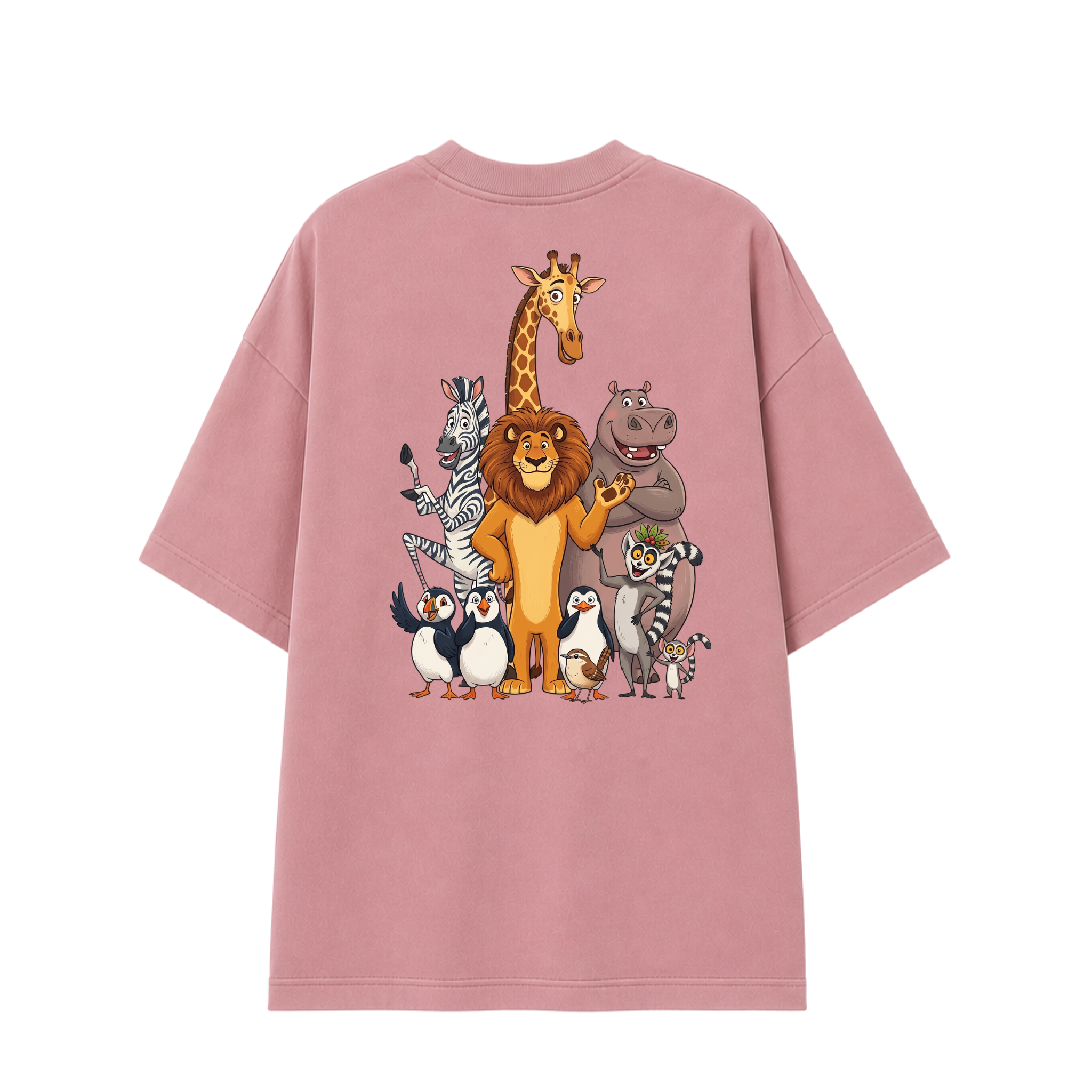Somokriti Premium Cotton Printed T-Shirt - Madagascar Crew | Oversized Fit, Half Sleeve, Round Neck | Unisex