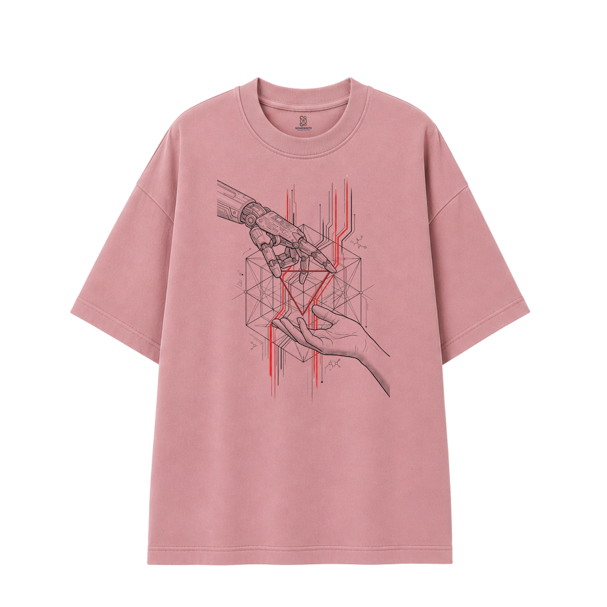 Somokriti Premium Cotton Printed T-Shirt - Synthetic Touch | Oversized Fit, Half Sleeve, Round Neck | Unisex