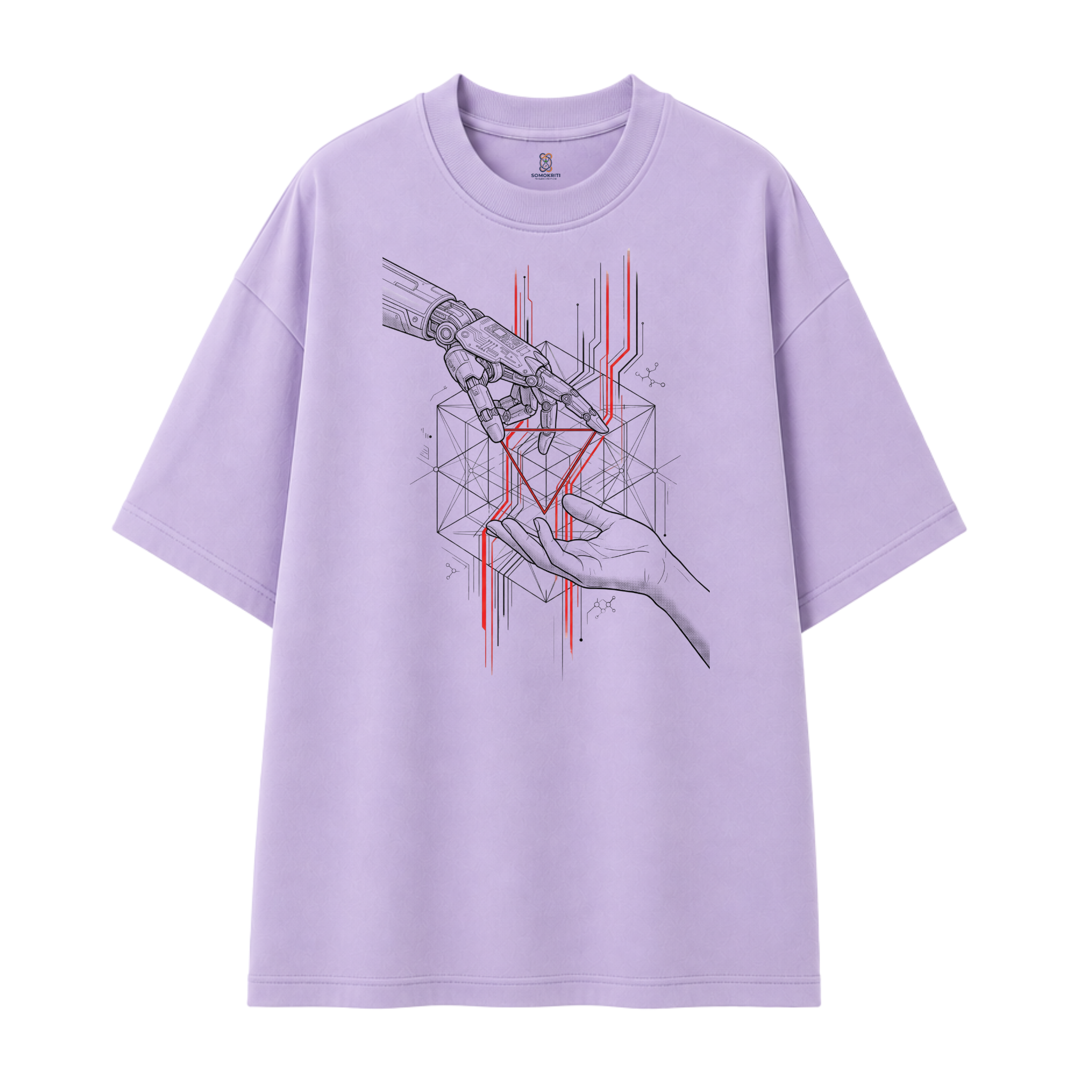 Somokriti Premium Cotton Printed T-Shirt - Synthetic Touch | Oversized Fit, Half Sleeve, Round Neck | Unisex
