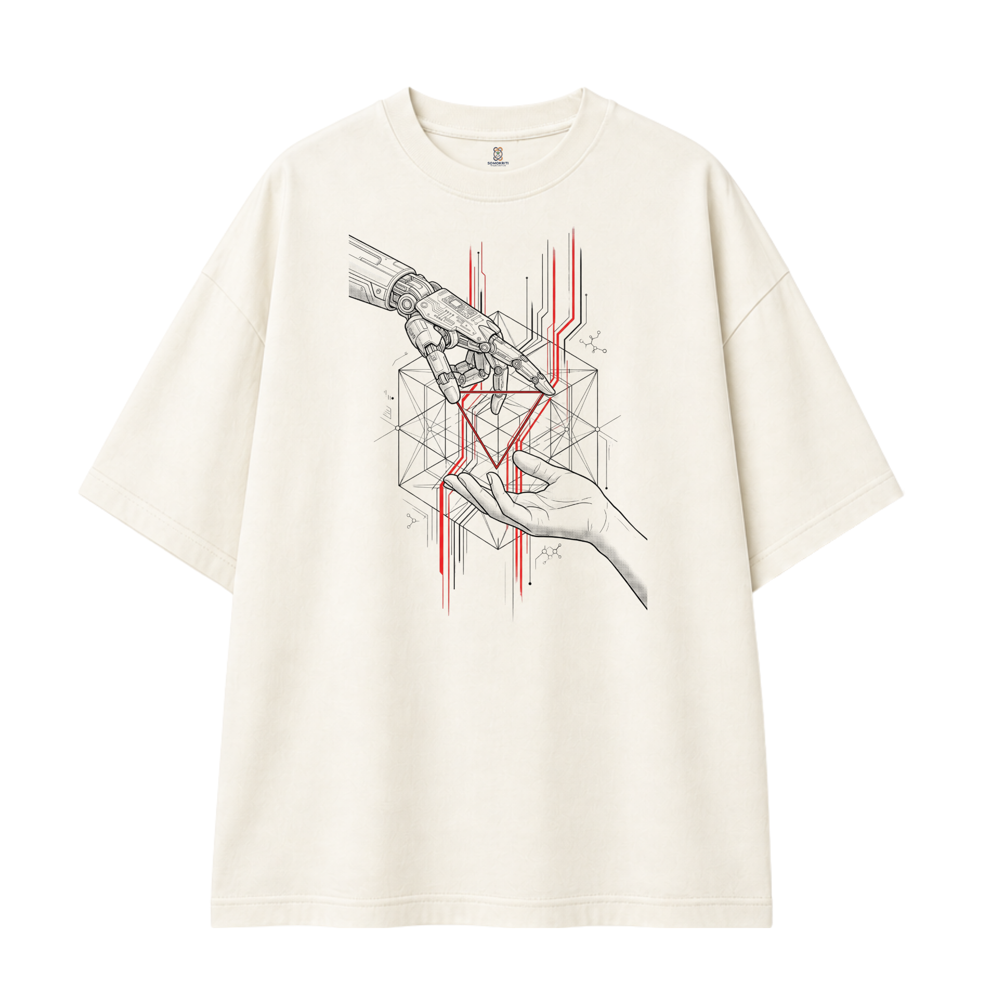 Somokriti Premium Cotton Printed T-Shirt - Synthetic Touch | Oversized Fit, Half Sleeve, Round Neck | Unisex
