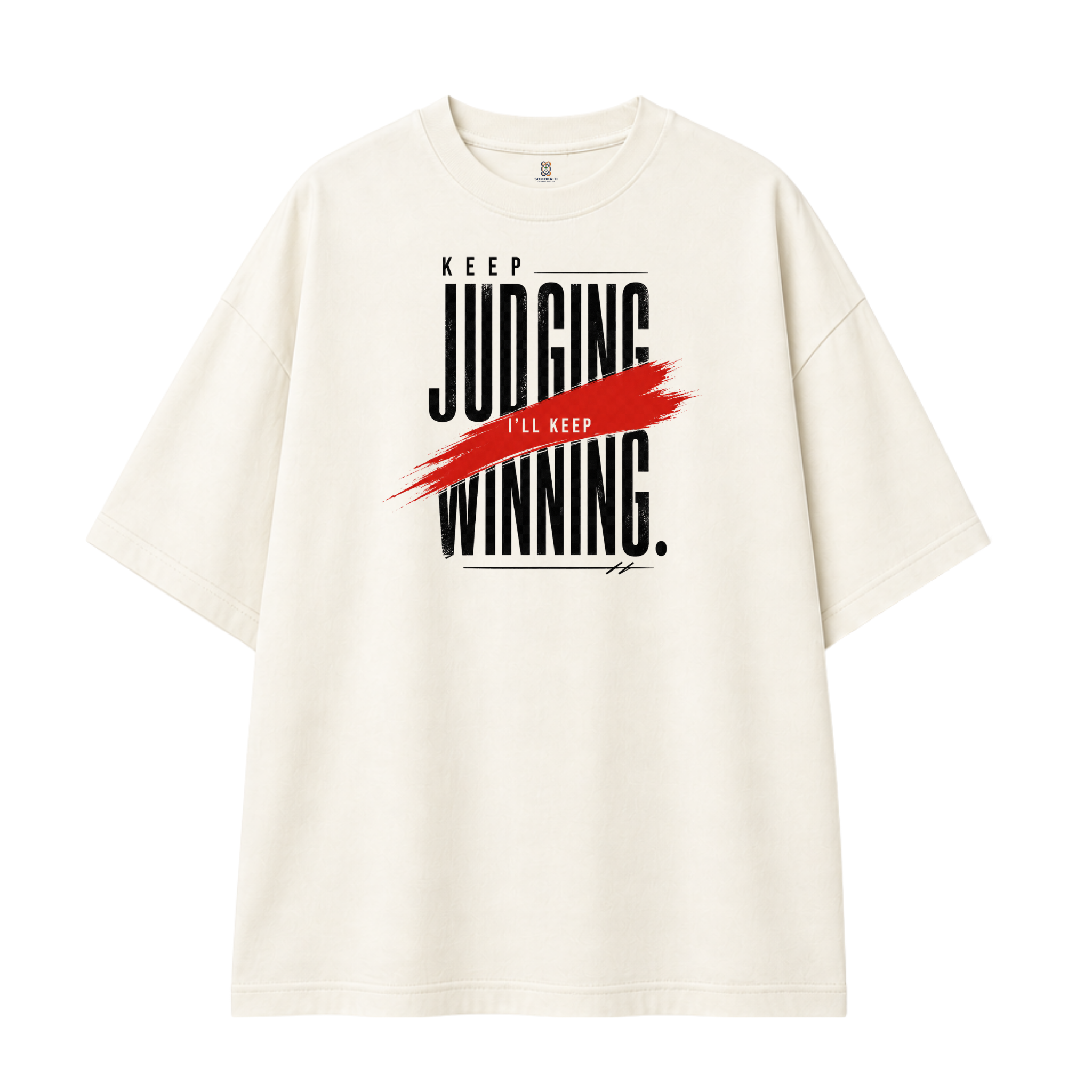 Somokriti Premium Cotton Printed T-Shirt - Relentless Grind | Oversized Fit, Half Sleeve, Round Neck | Unisex