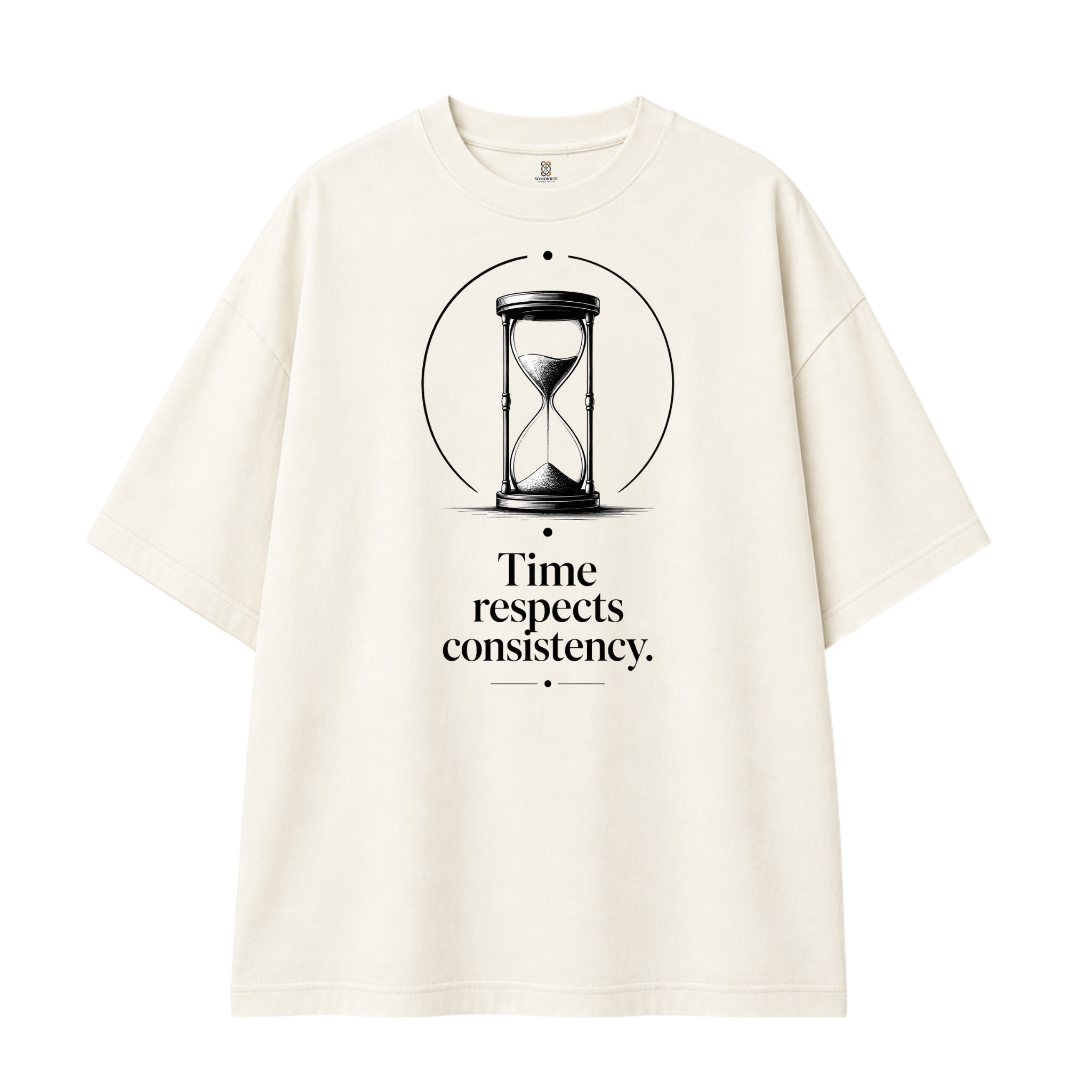Somokriti Premium Cotton Printed T-Shirt - Timeless Patience | Oversized Fit, Half Sleeve, Round Neck | Unisex
