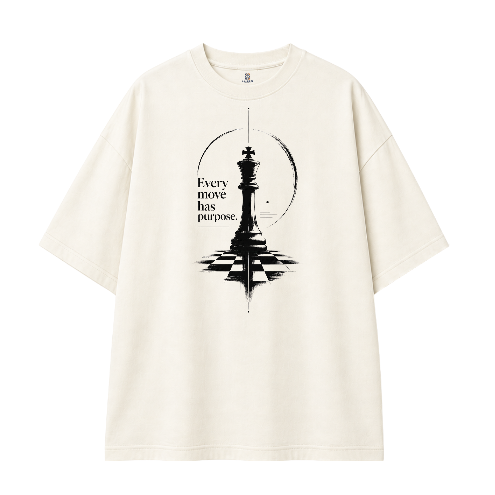Somokriti Premium Cotton Printed T-Shirt - Strategic Vision | Oversized Fit, Half Sleeve, Round Neck | Unisex